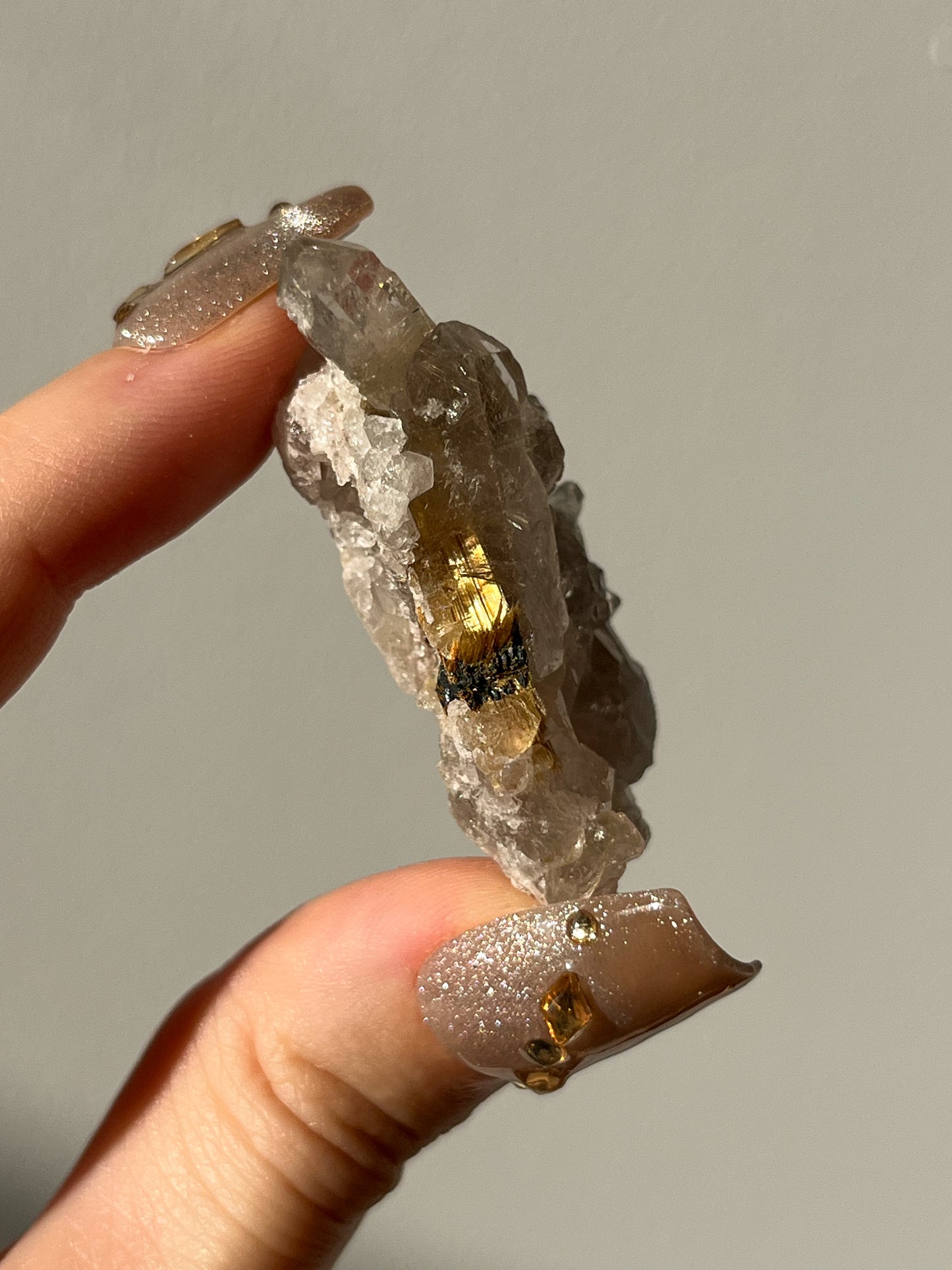 Golden Rutile in Quartz Specimen #I