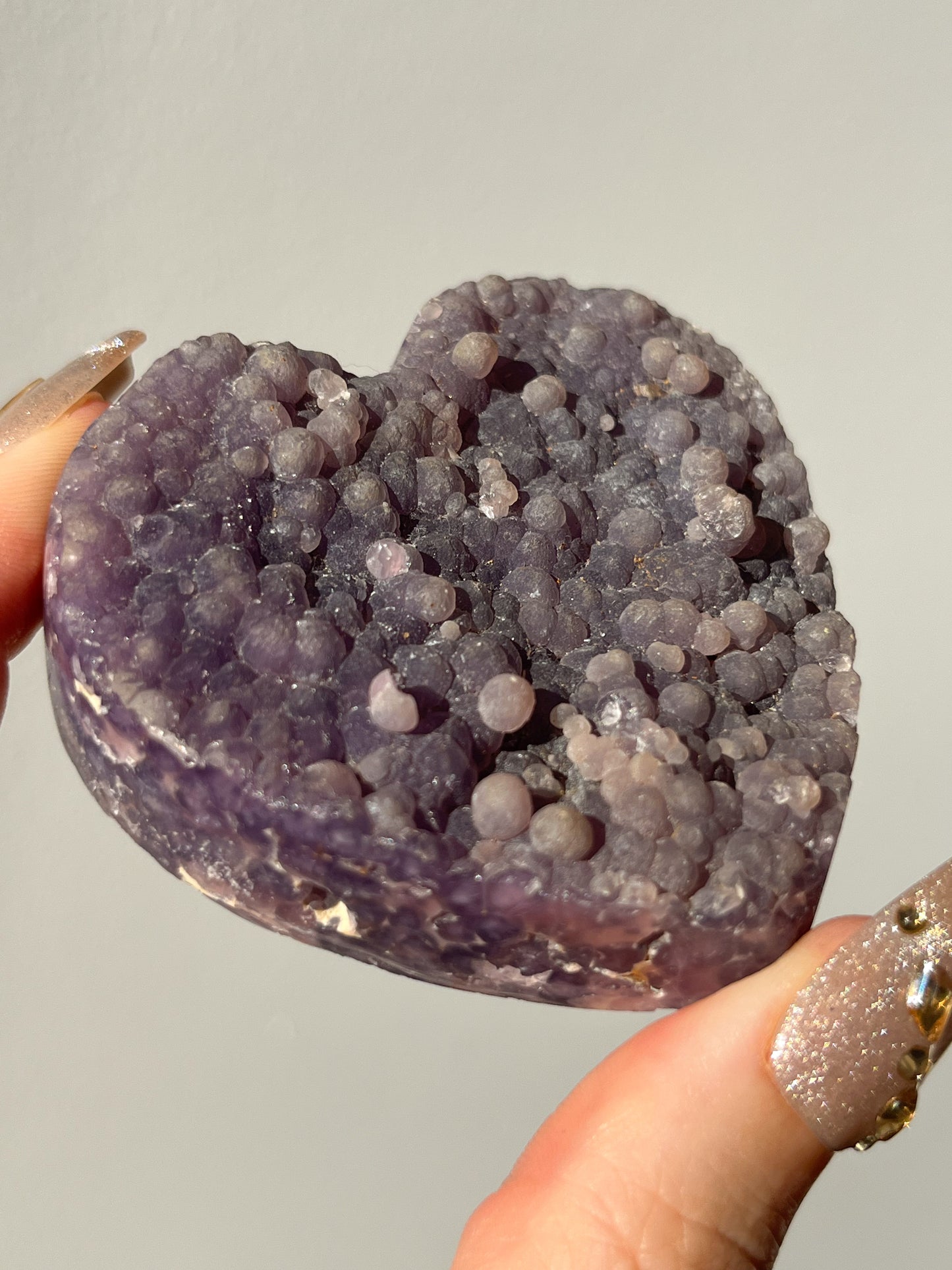 Grape Agate Heart Carving #A