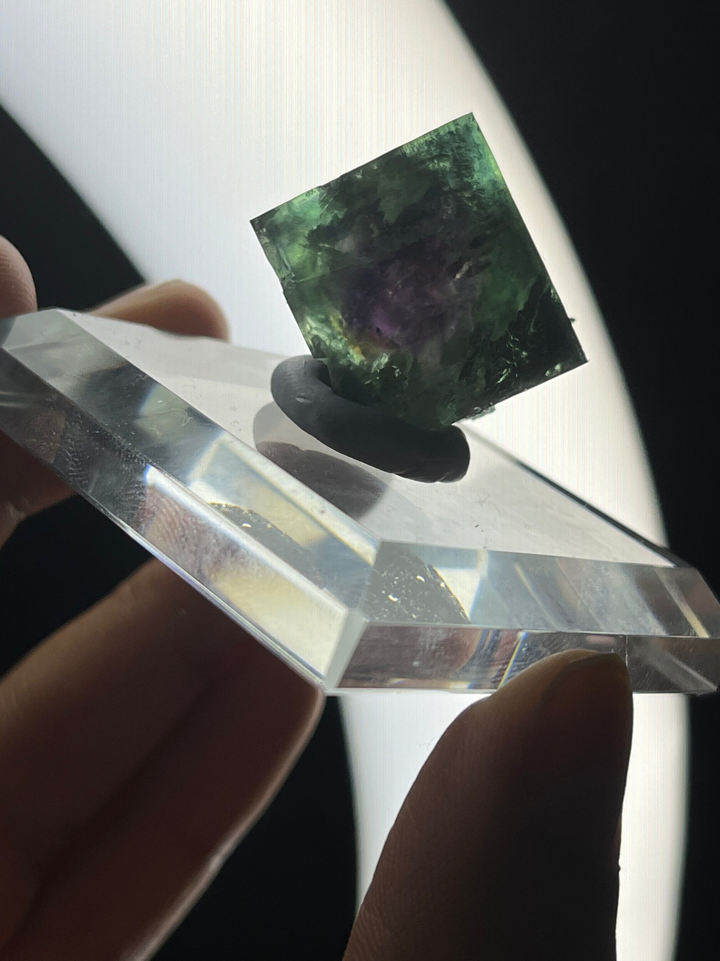 Vibrant Green-Purple Phantom Yindu Fluorite Specimen C