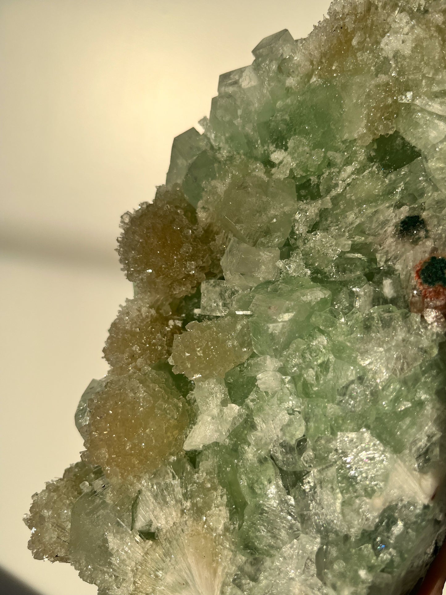 Green Apophyllite with Thomsonite, Mesolite & Calcite Specimen #27 (Perfectly Imperfect)