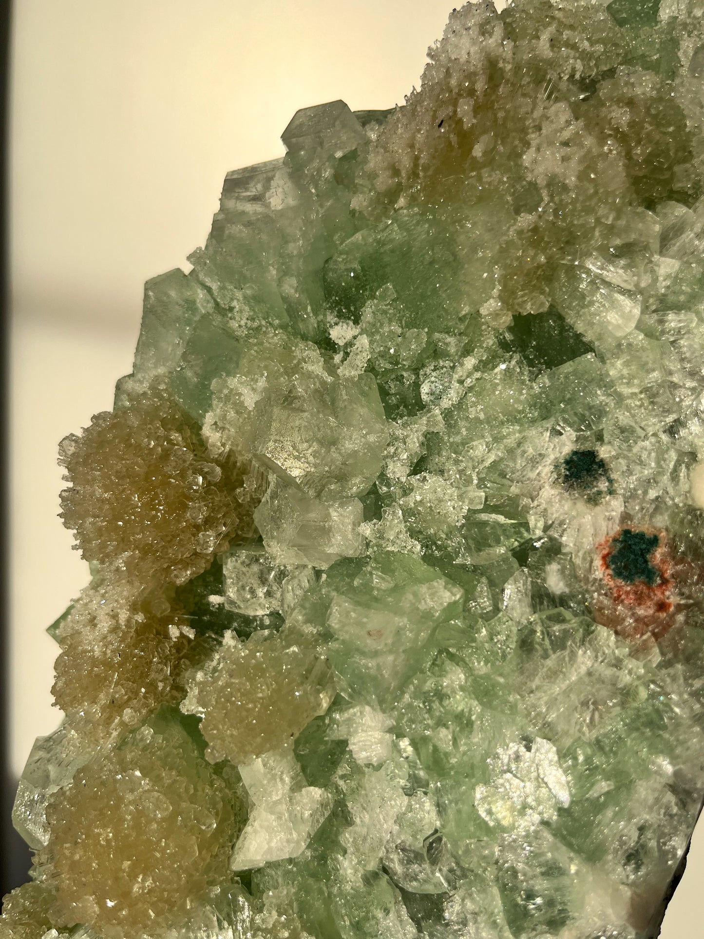 Green Apophyllite with Thomsonite, Mesolite & Calcite Specimen #27 (Perfectly Imperfect)