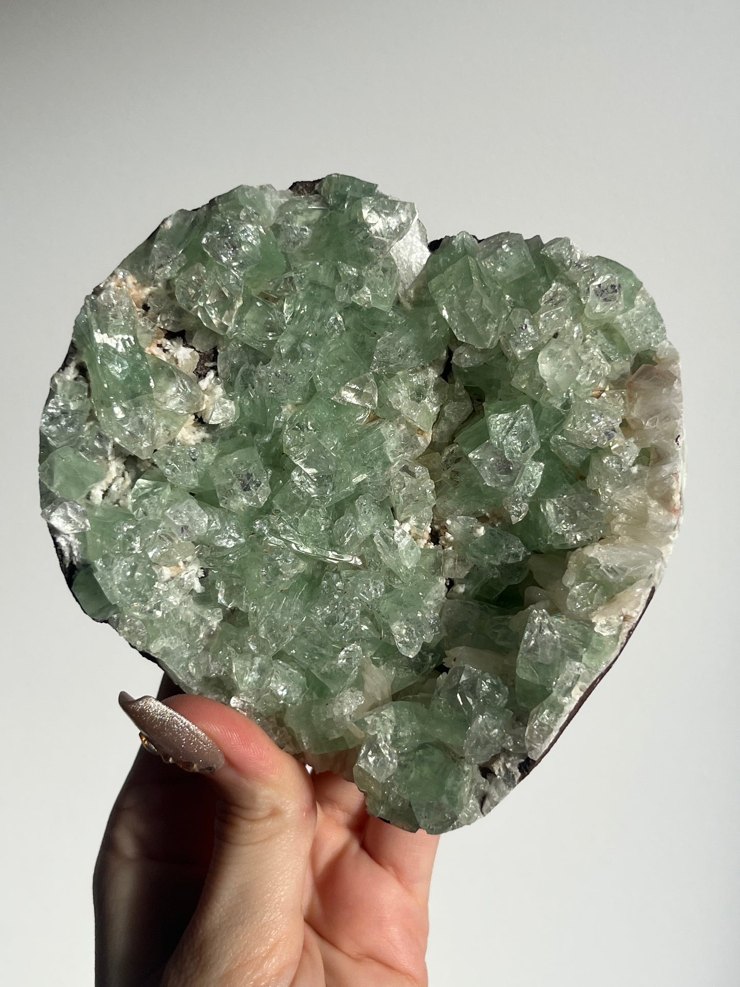 Pointed Green Apophyllite and Stilbite Specimen C