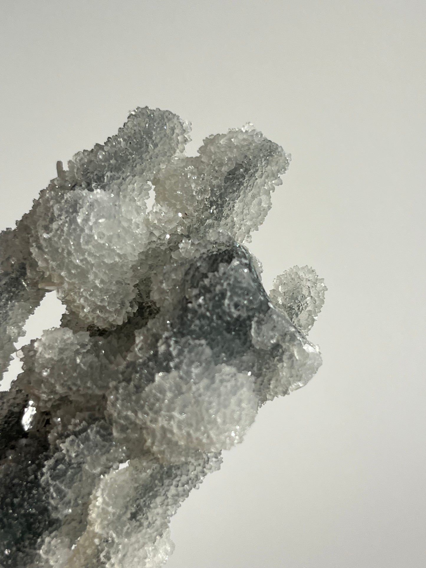 Grey Pseudostalactitic Chalcedony with Clear Heulandite Specimen H