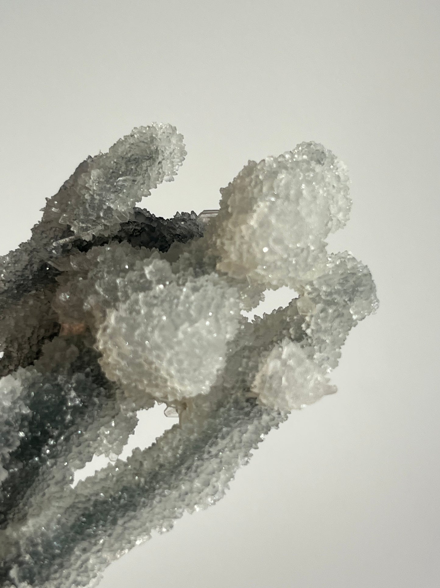 Grey Pseudostalactitic Chalcedony with Clear Heulandite Specimen H