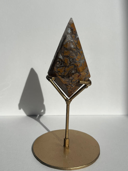 Indonesian Cotton Candy Agate Diamond Carving on Stand E