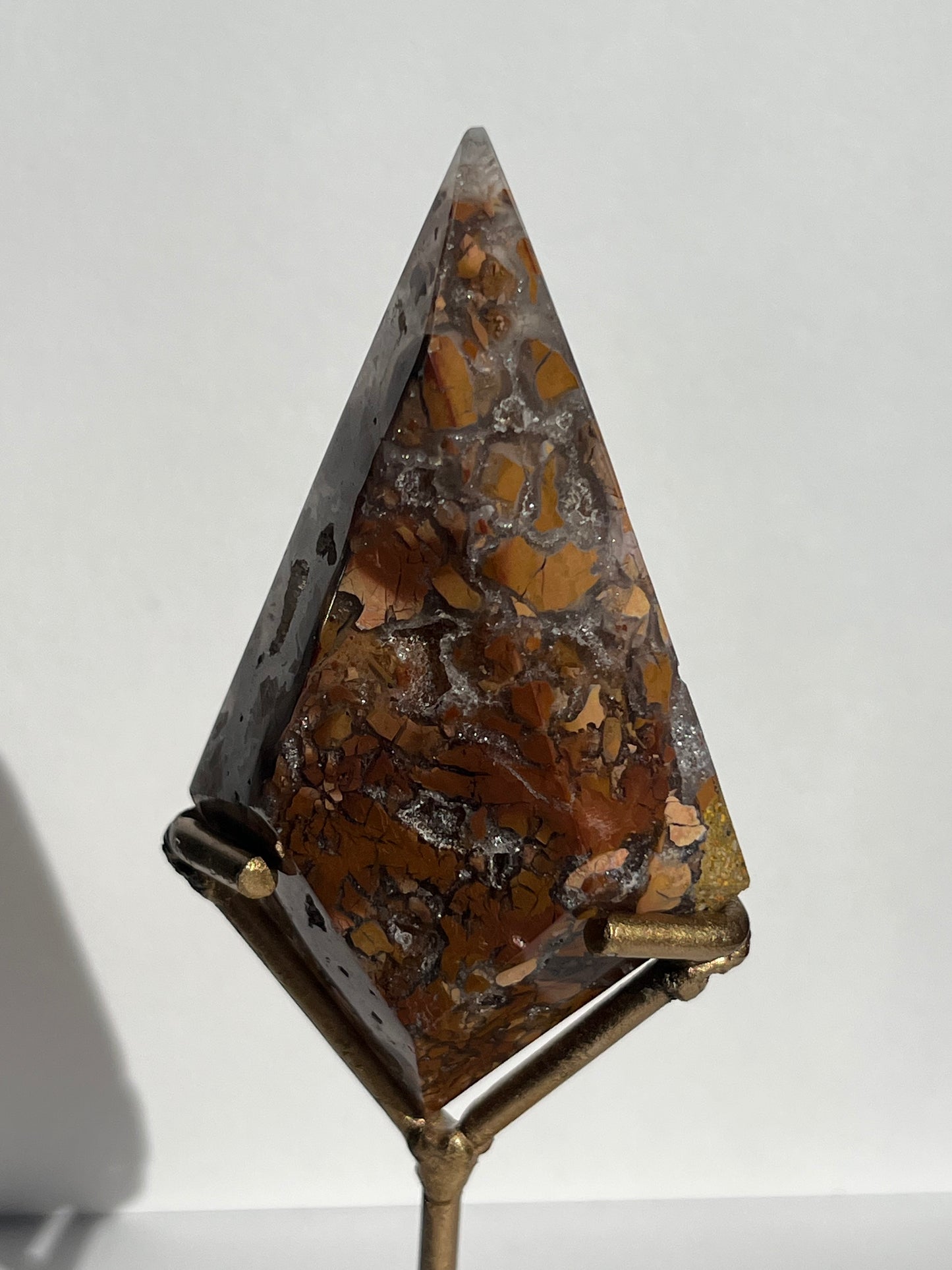 Indonesian Cotton Candy Agate Diamond Carving on Stand E