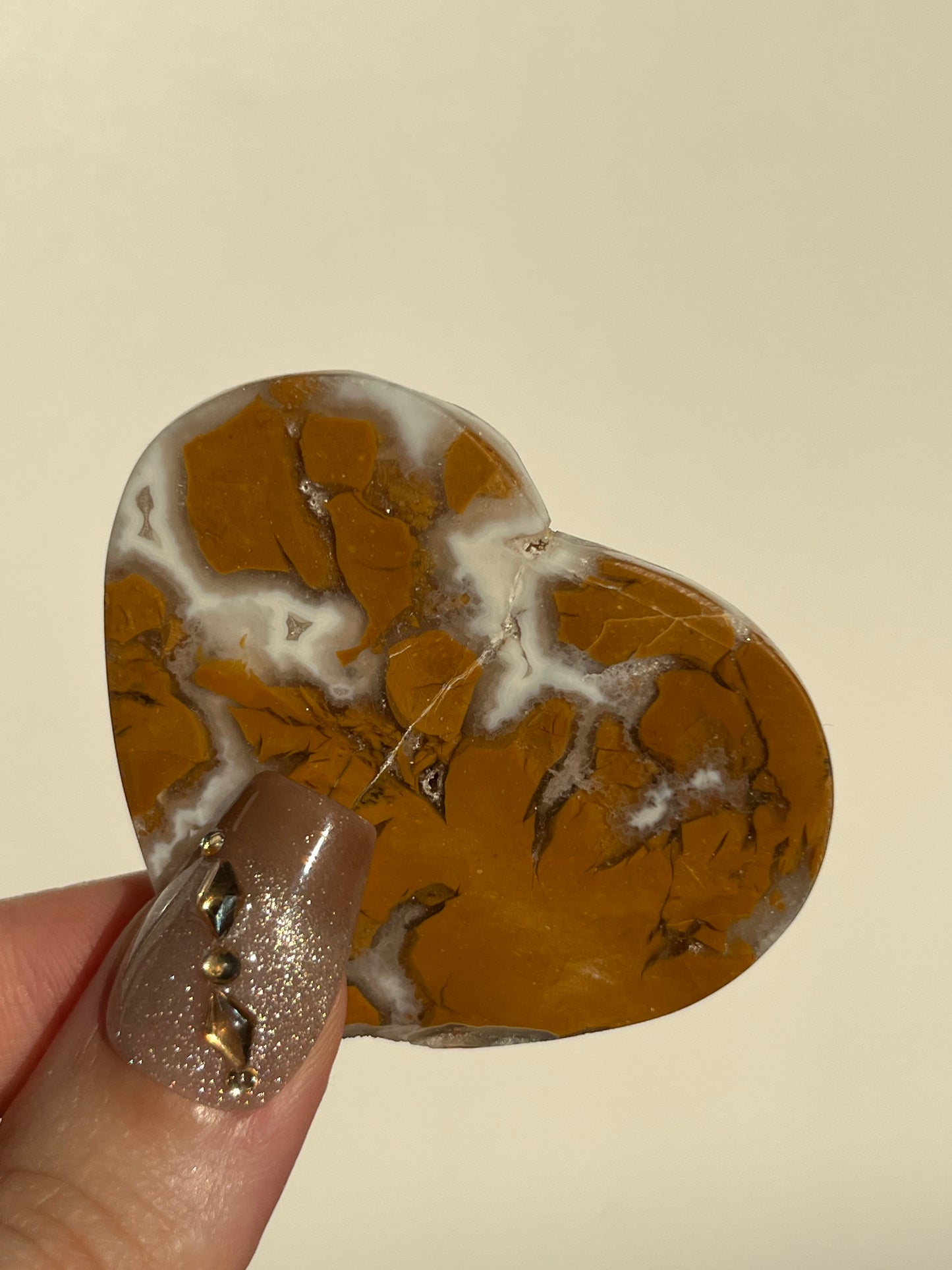 Indonesian Cotton Candy Agate and Quartz Heart A