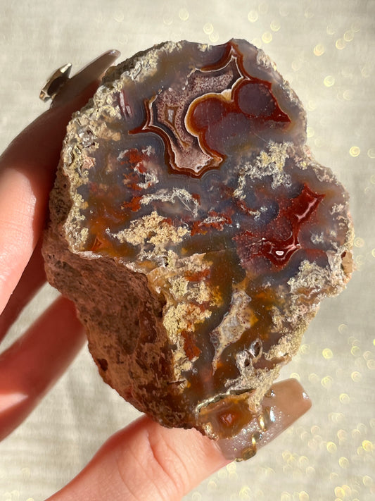 ‘Caldera’ Red Laguna Agate with Moss Inclusions
