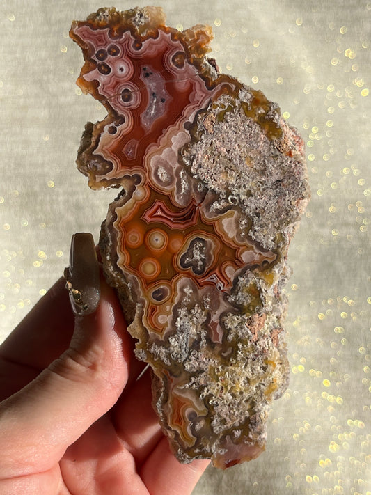 ‘Vibrance’ Red-Orange Orbicular Pattern Laguna Agate
