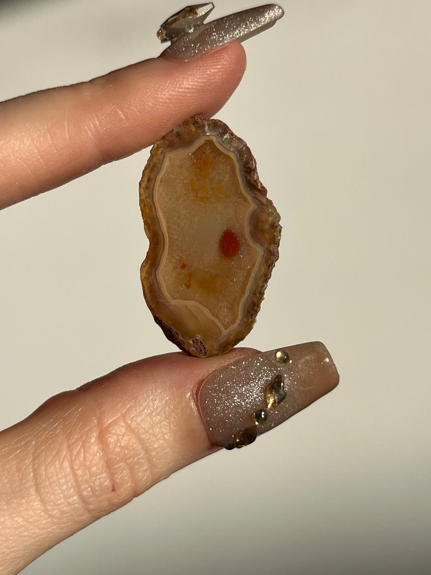 Malawi Agate with Golden Healer infusion Pair E