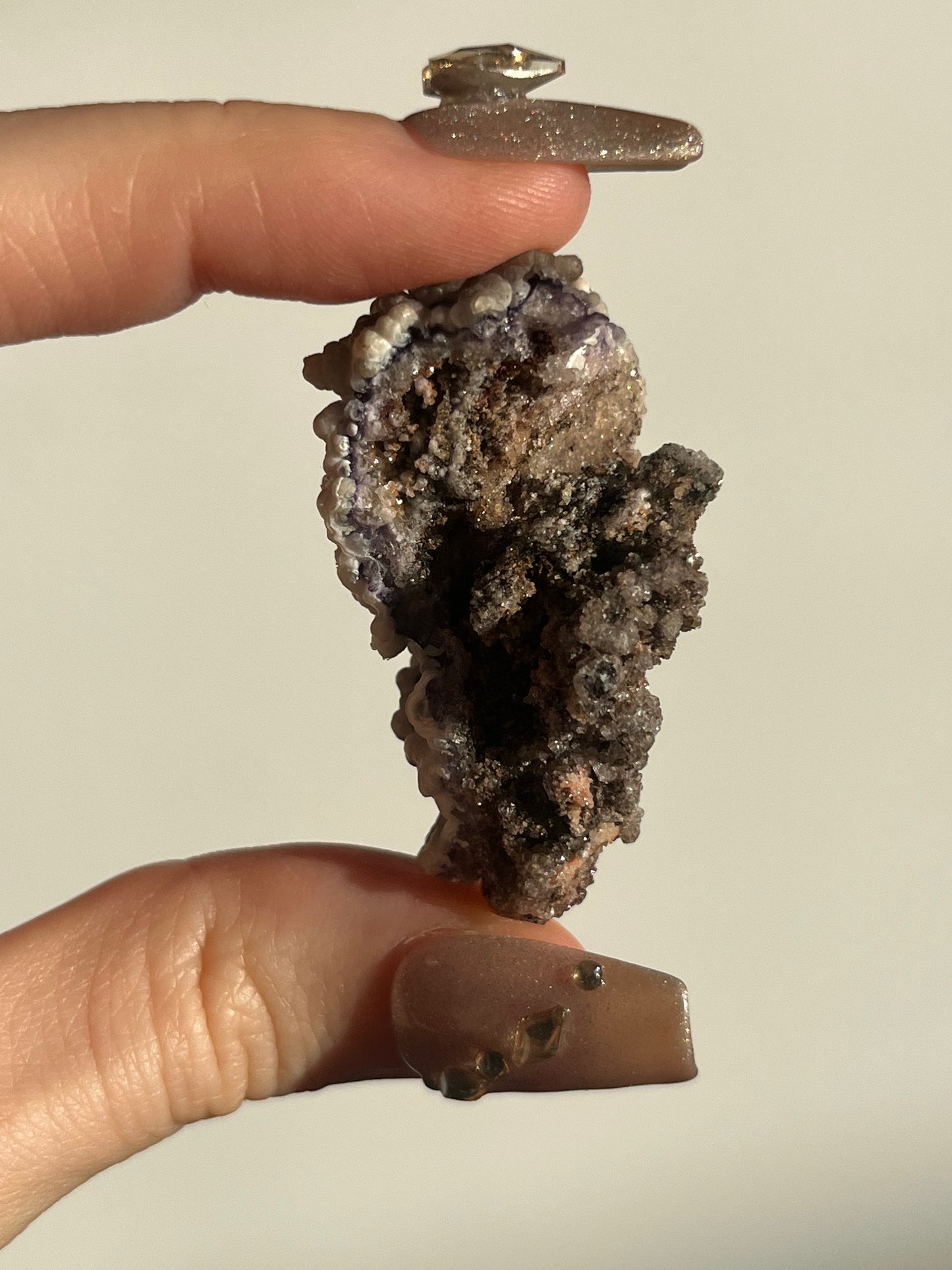 Purple Fluorite with Calcite Specimen B