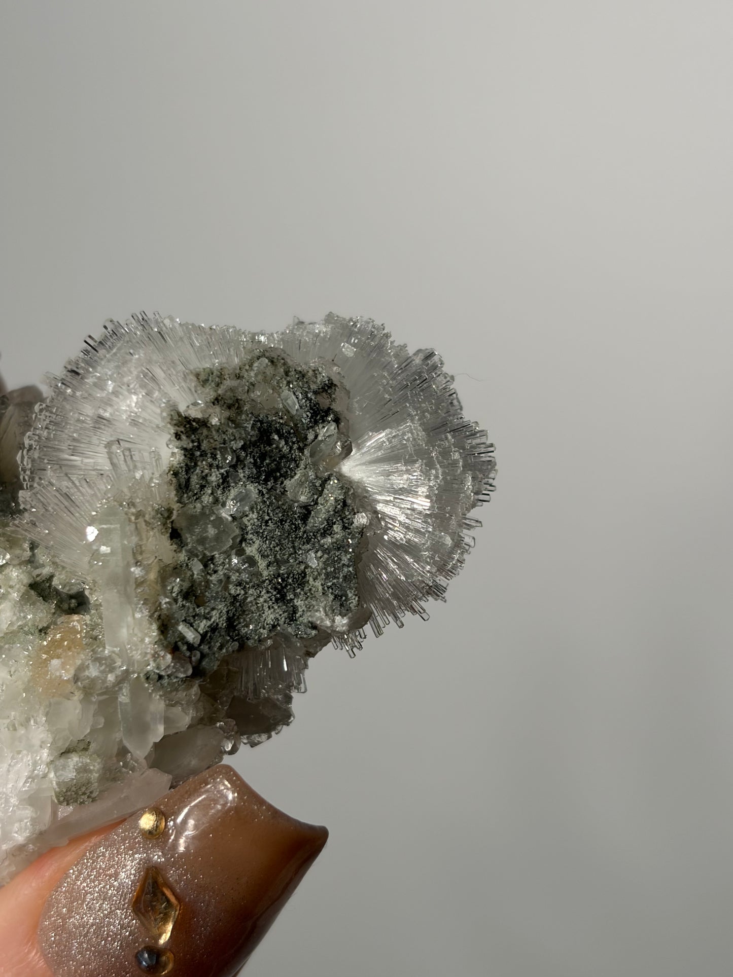 “Snowy Topiary” Natrolite Specimen with Stilbite C