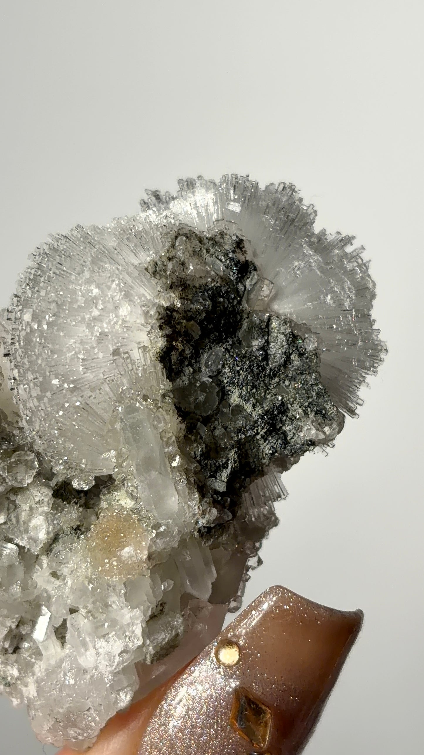 “Snowy Topiary” Natrolite Specimen with Stilbite C