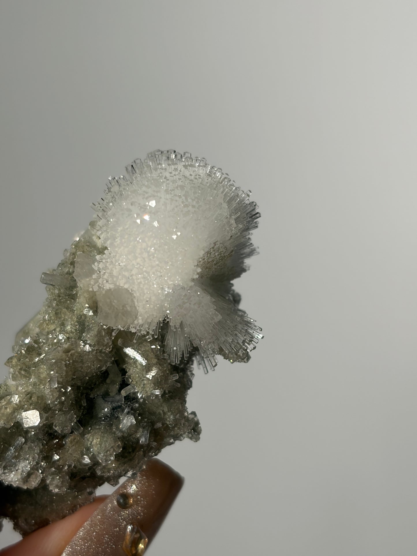 Natrolite Specimen with Stilbite & Apophyllite Coated Quartz and Rhombohedral Calcite R
