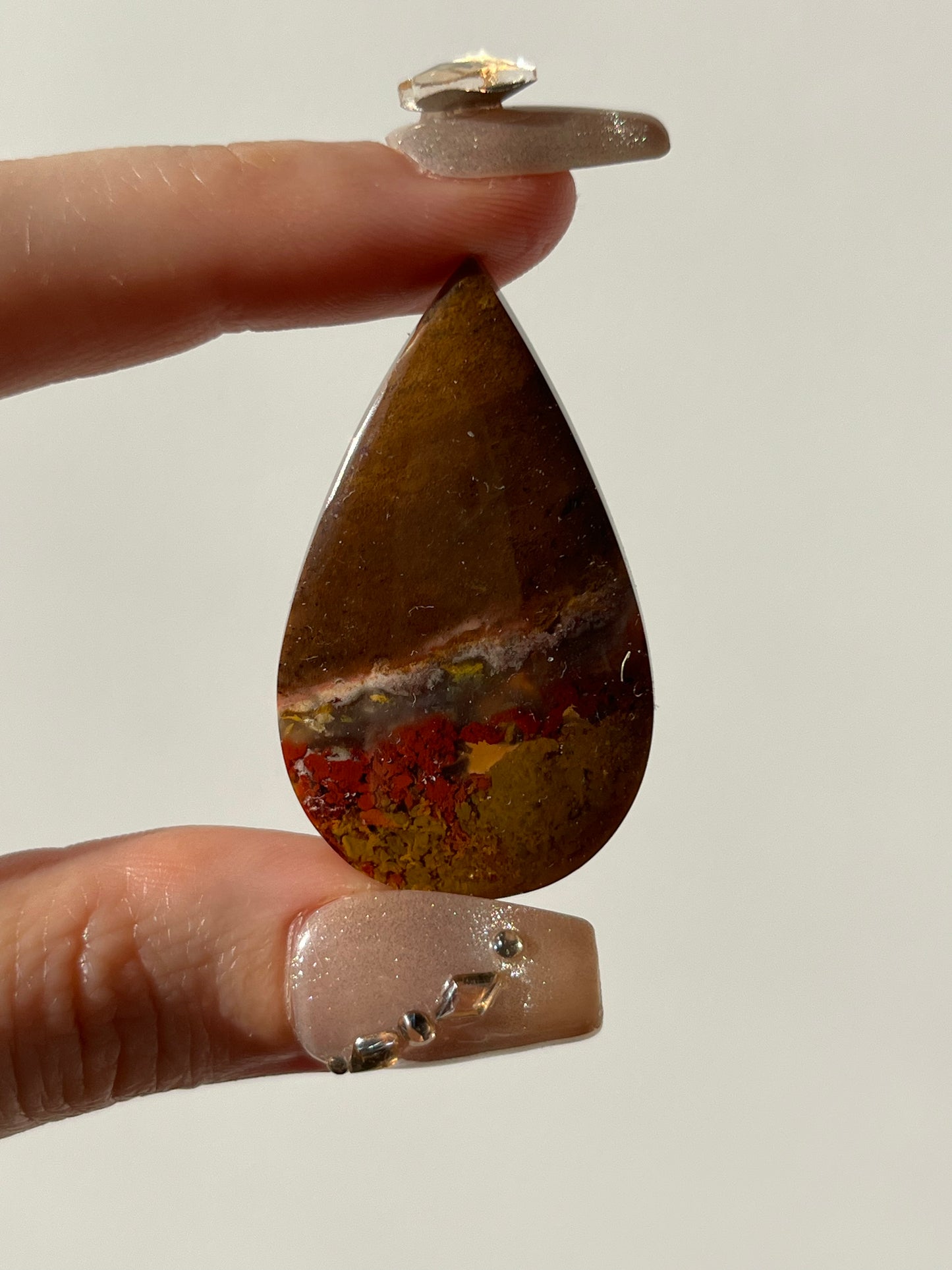 Nebula Agate with Red Moss Included Cabochon (You Choose)