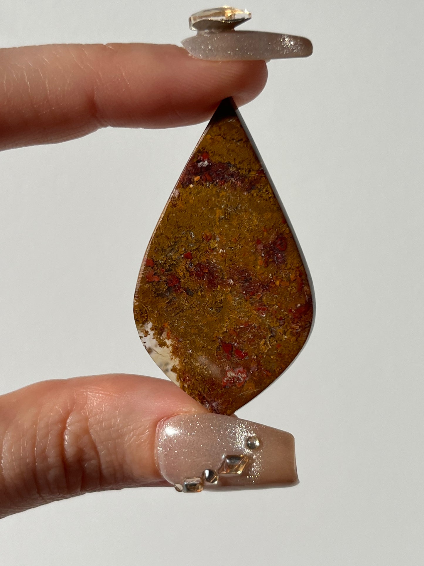 Nebula Agate with Red Moss Included Cabochon (You Choose)
