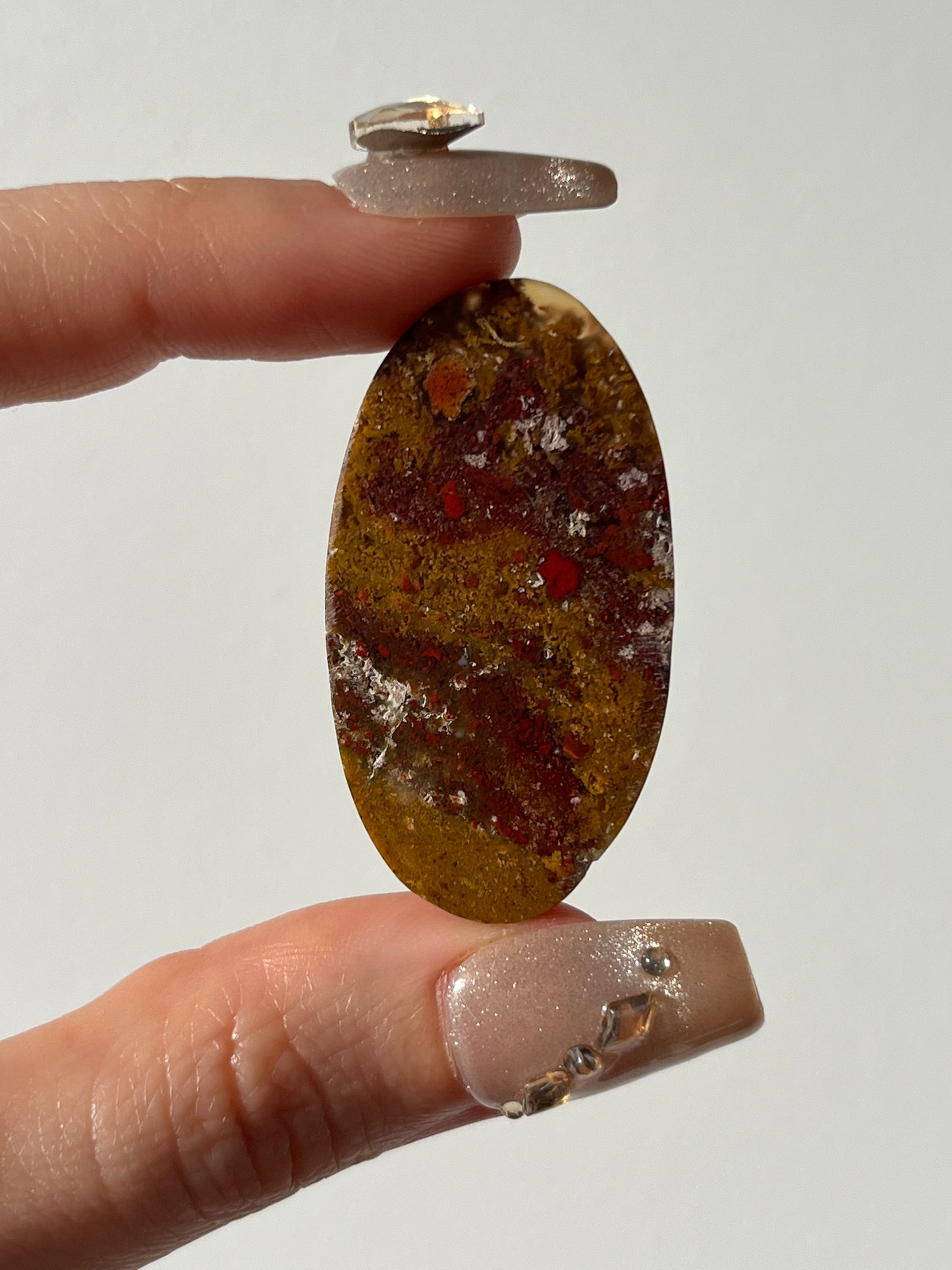 Nebula Agate with Red Moss Included Cabochon (You Choose)