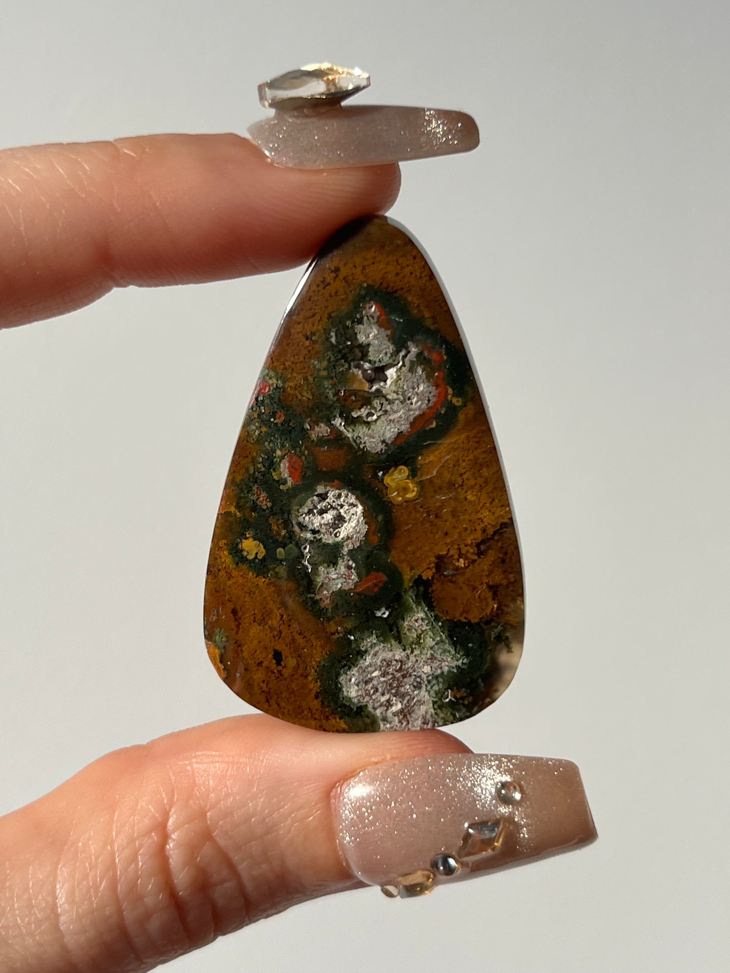 Nebula Agate with Red Moss Included Cabochon (You Choose)