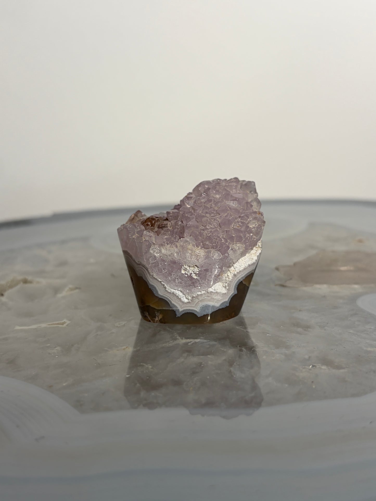 Nebula Agate with Amethyst and Multicoloured Moss Freeform F