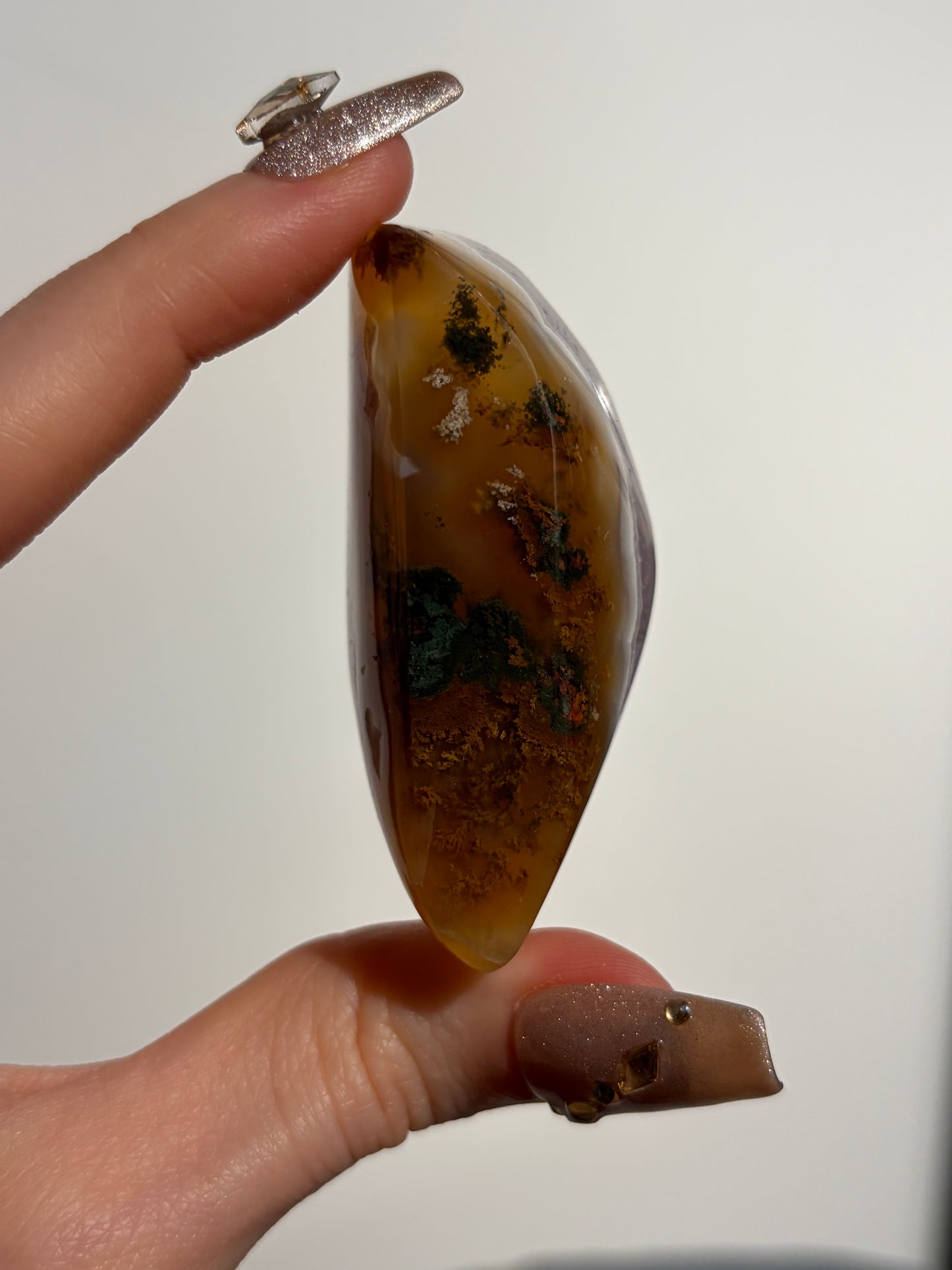 Sparkly Nebula Agate with Amethyst Freeform G
