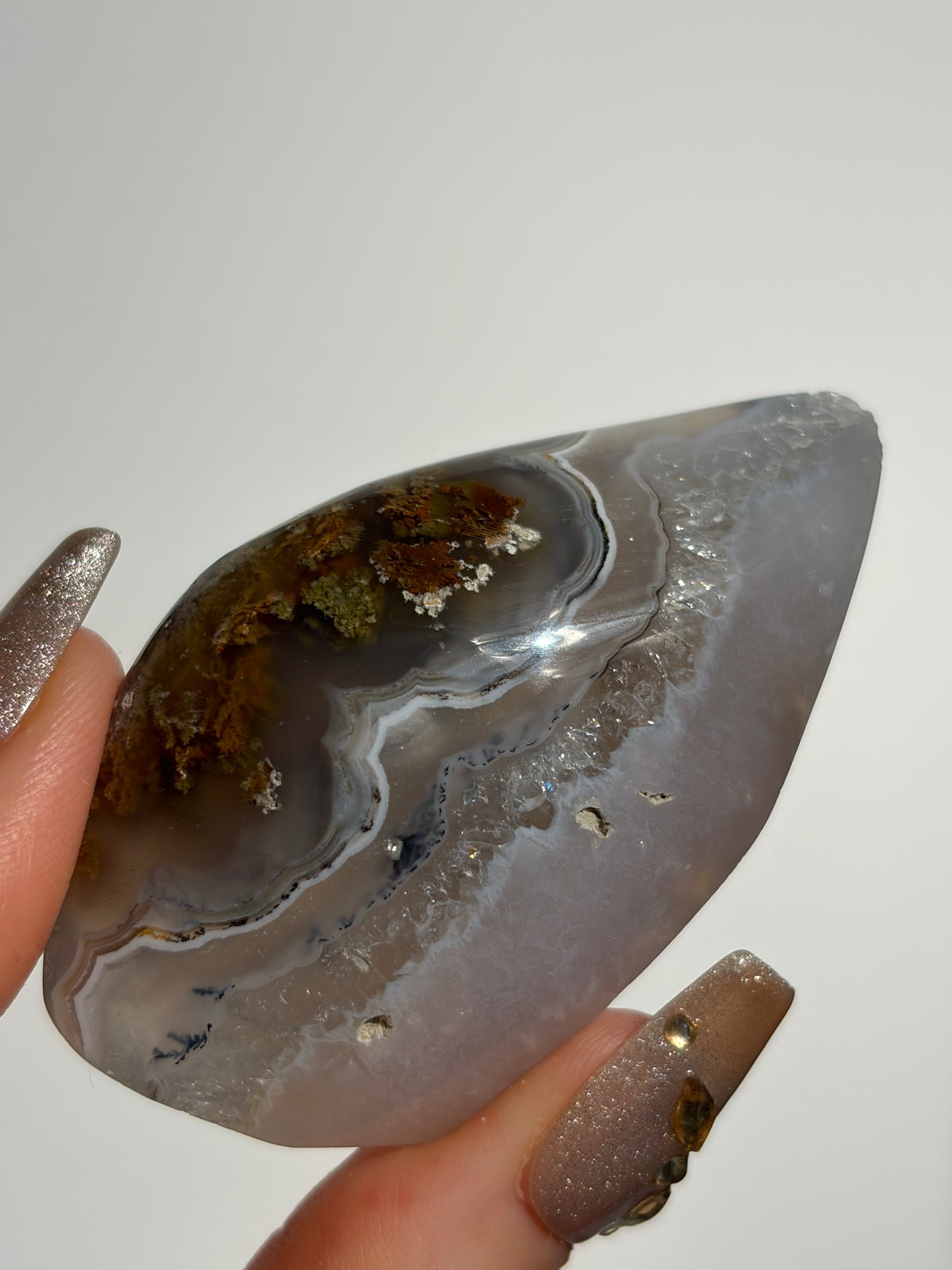 Nebula Agate Freeform with Fine Dendritic Inclusions P