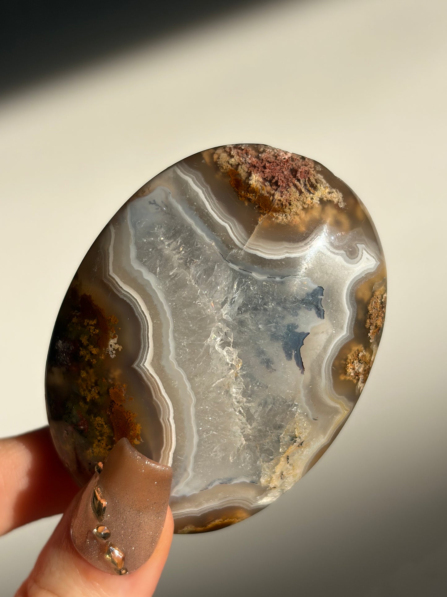 Nebula Agate Palmstone with Dendritic Inclusions E