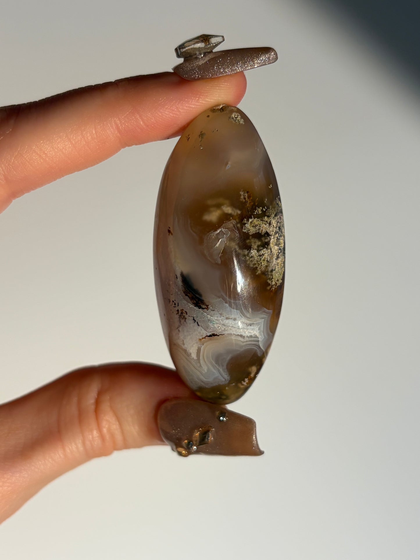 Orbicular Nebula Agate with Amethyst Shiva H (Parallax Effect)