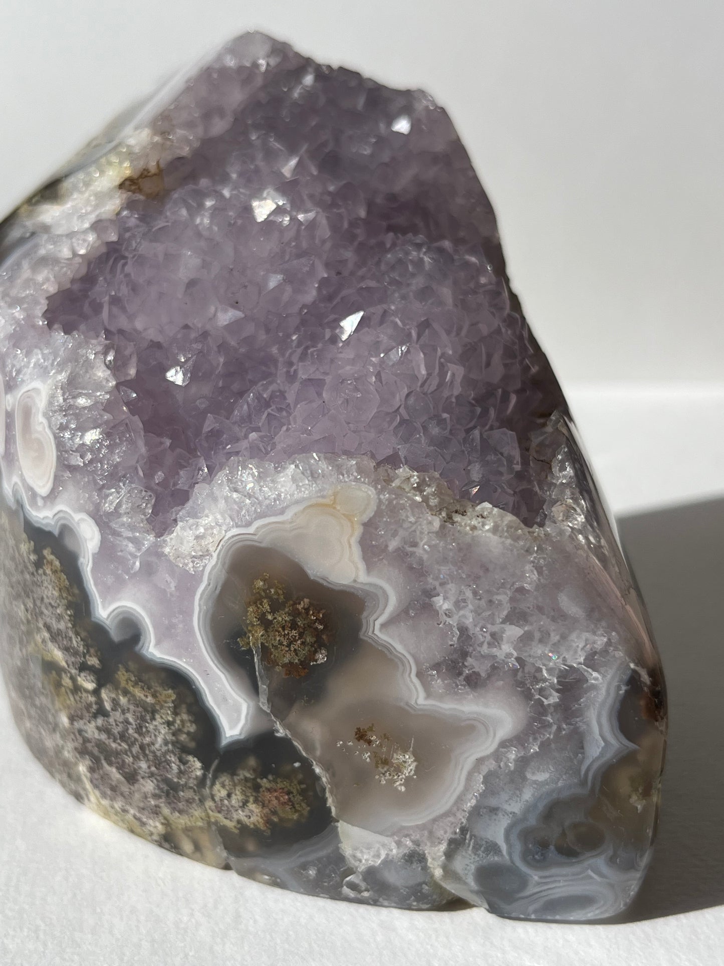 “The Lavender Cathedral” Nebula Agate with Amethyst and Scenic Moss Freeform A
