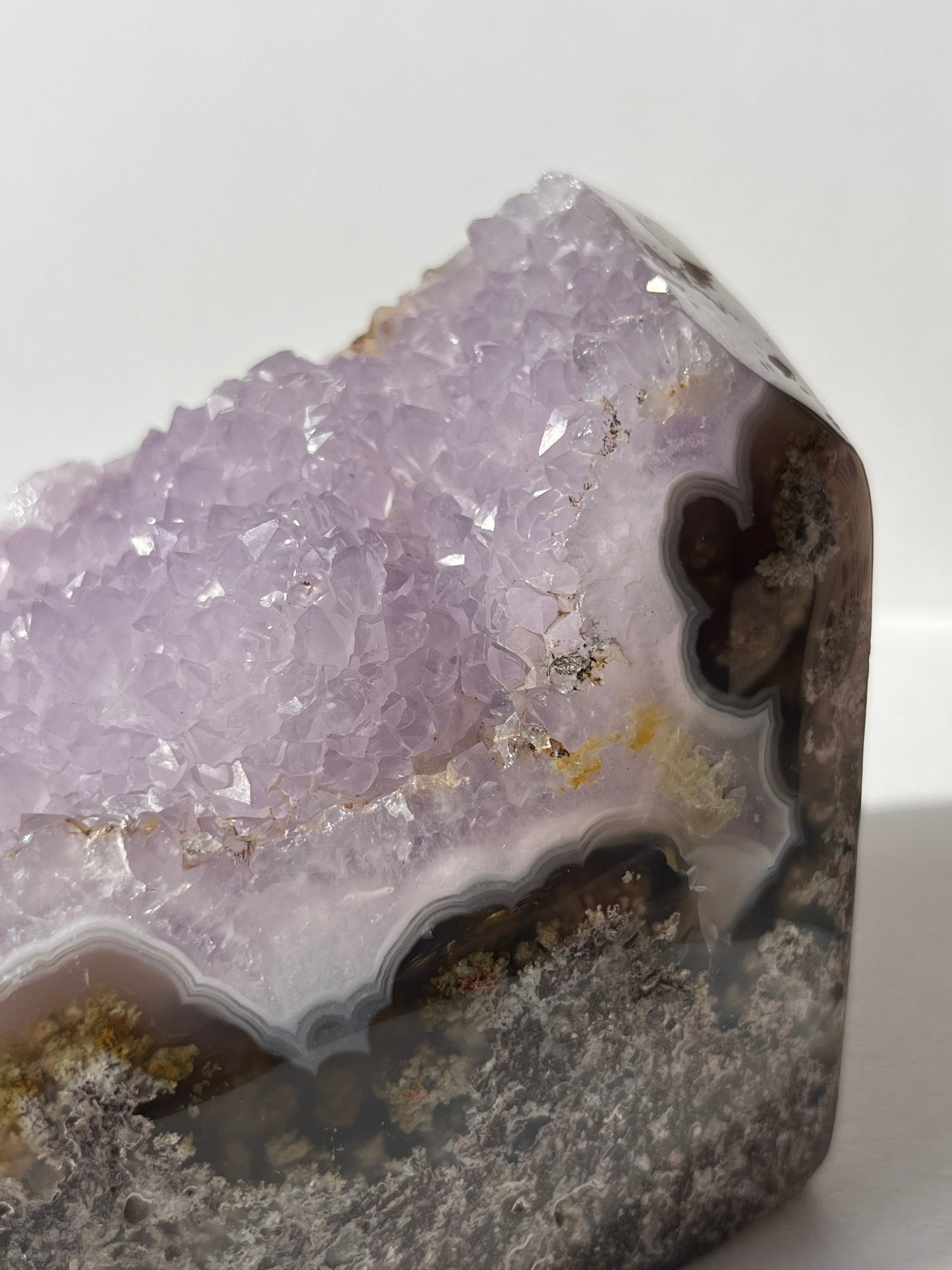 “The Lavender Cathedral” Nebula Agate with Amethyst and Scenic Moss Freeform A