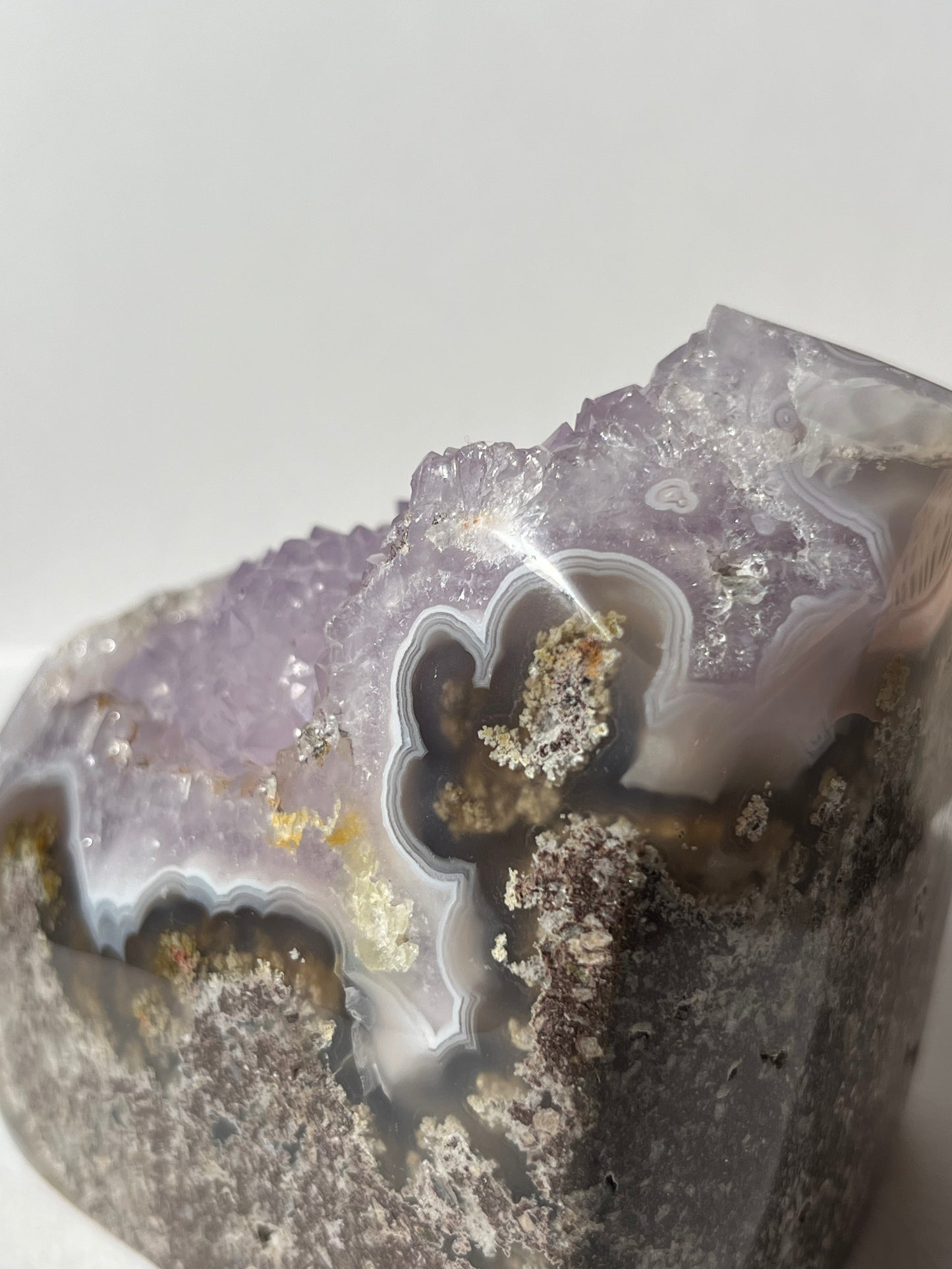 “The Lavender Cathedral” Nebula Agate with Amethyst and Scenic Moss Freeform A