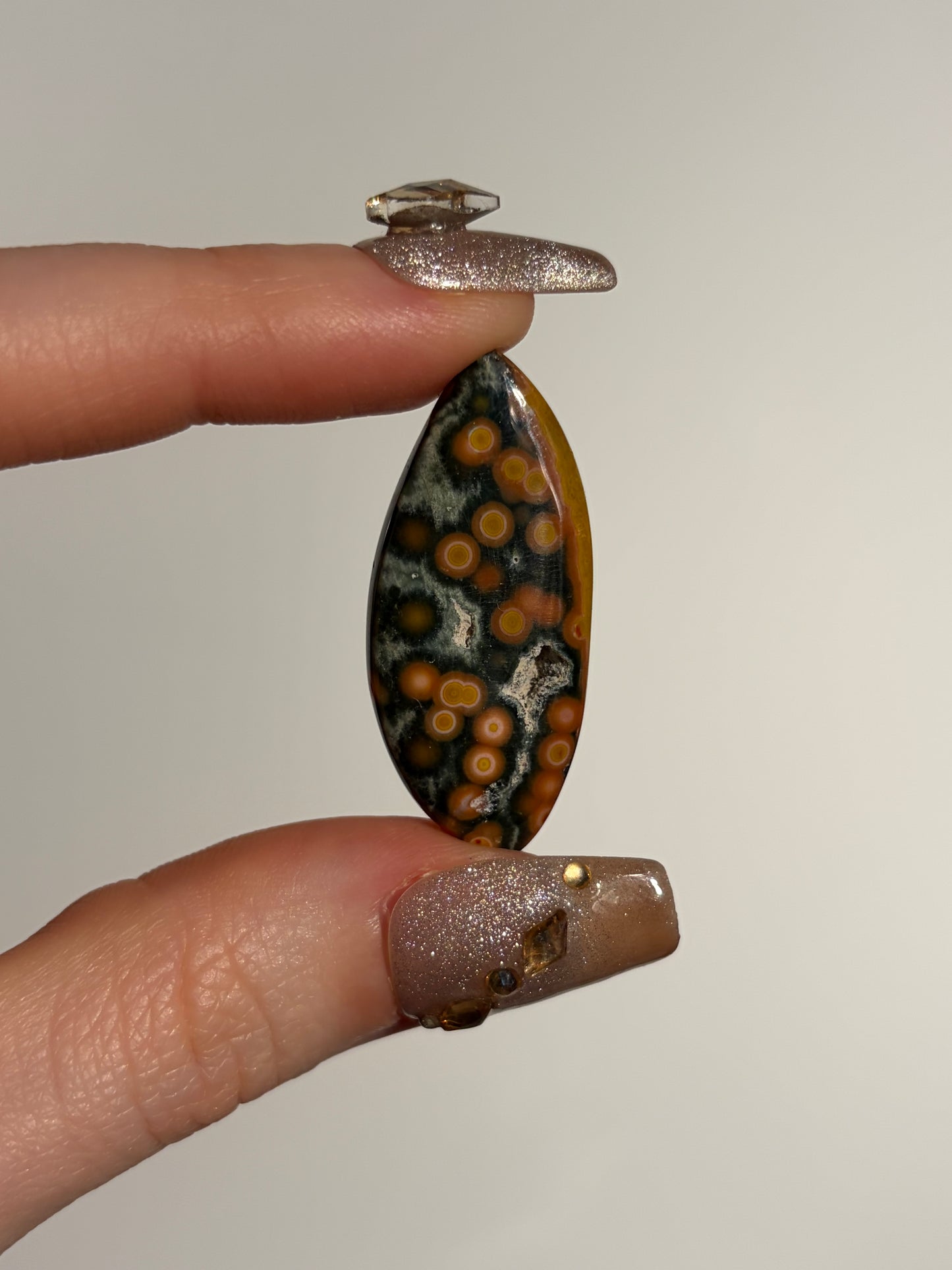 Orange Orbicular Jasper Cabochon