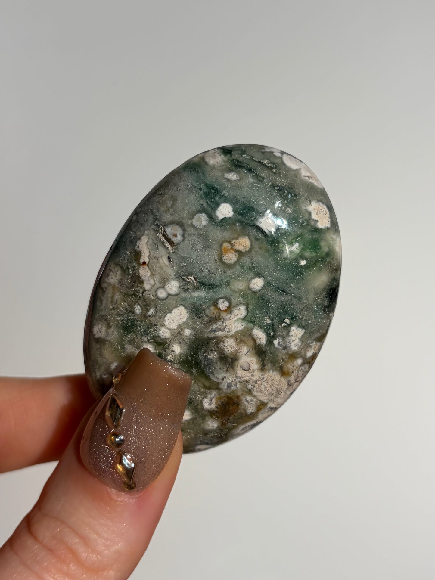 Green Orbicular Jasper Palmstone B