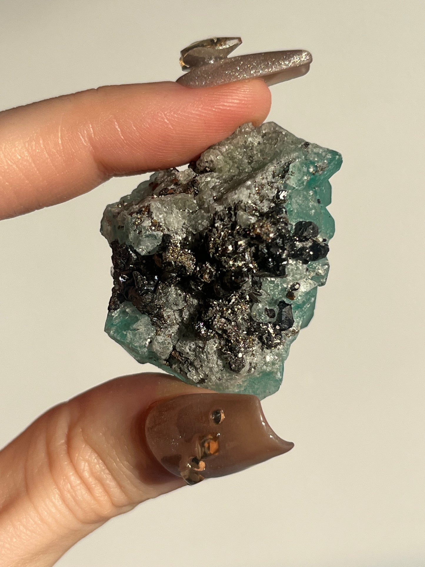 Peruvian Green Fluorite and Pyrite Specimen C