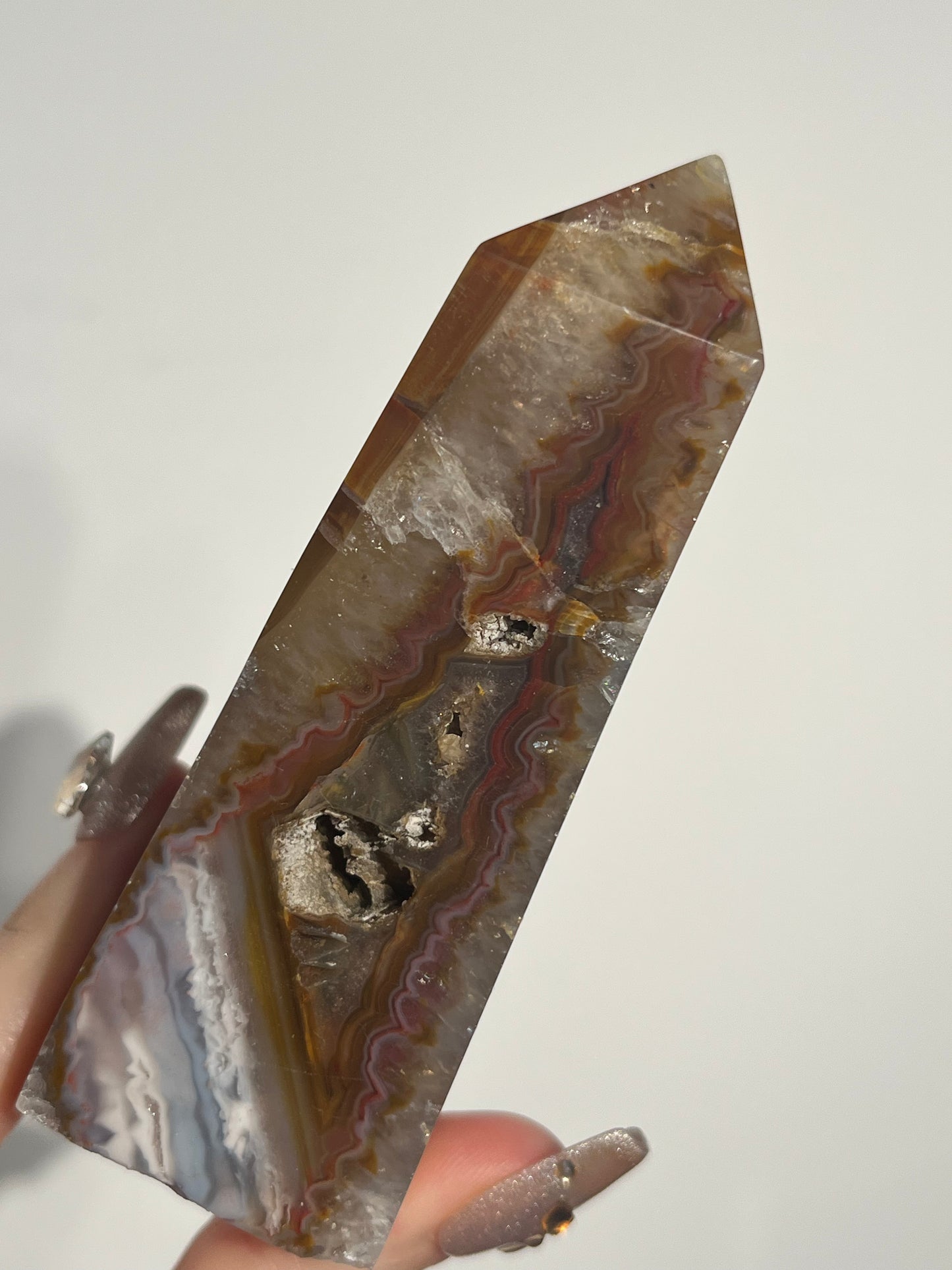 West Indonesian Pink Banded Agate Tower A
