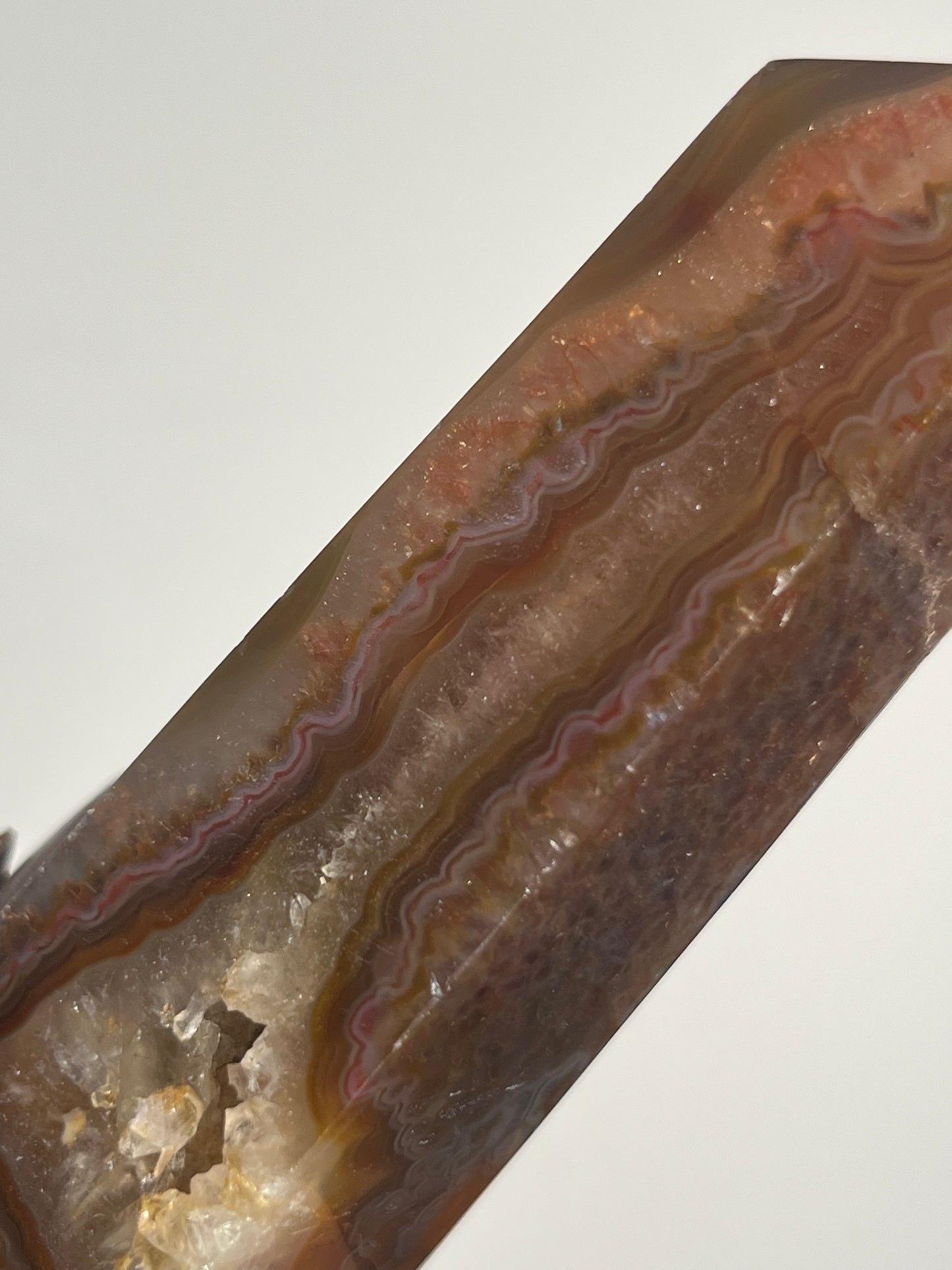 West Indonesian Pink Banded Agate Tower B