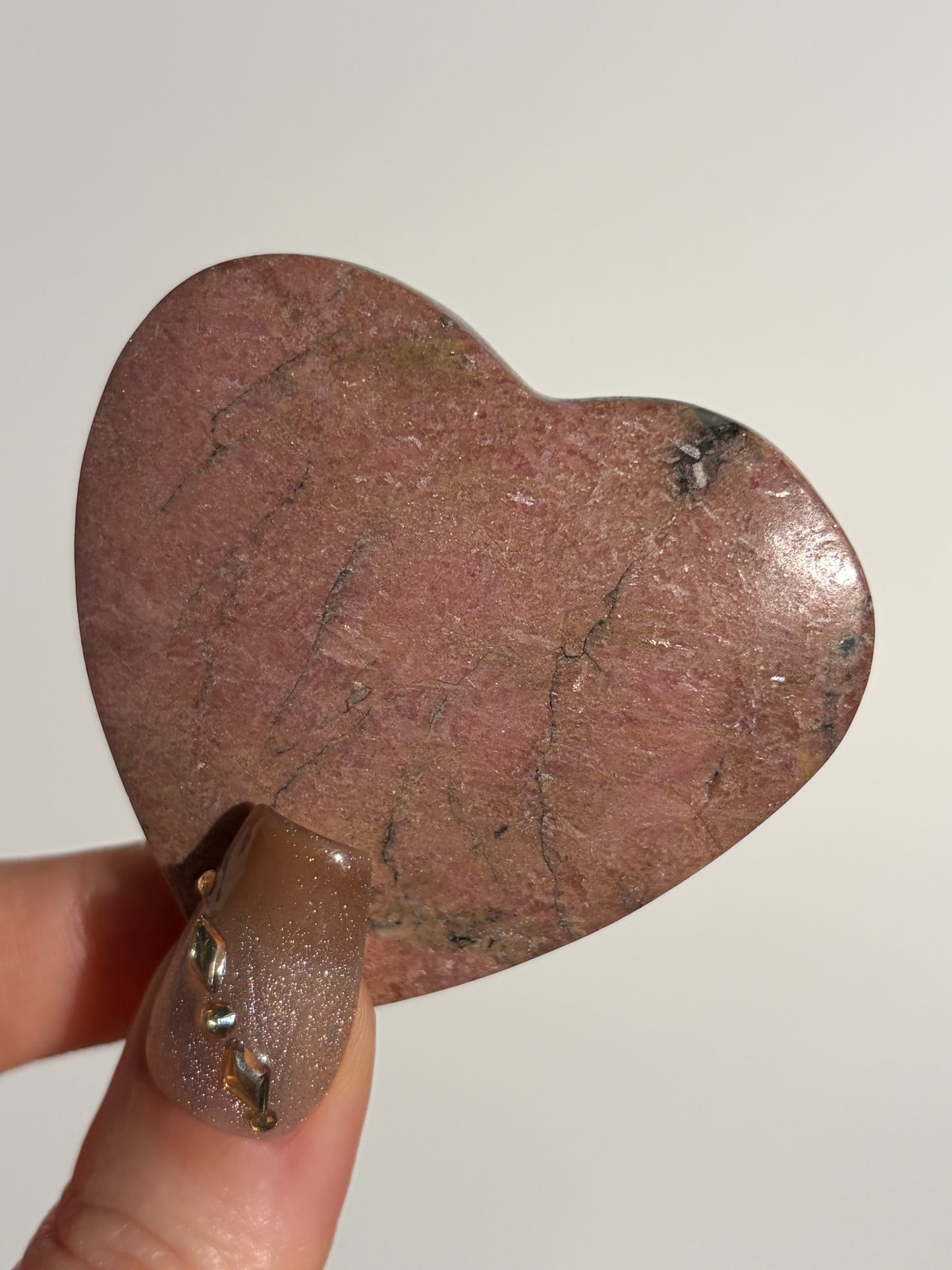 Indonesian Rhodonite and Manganese Included Heart K