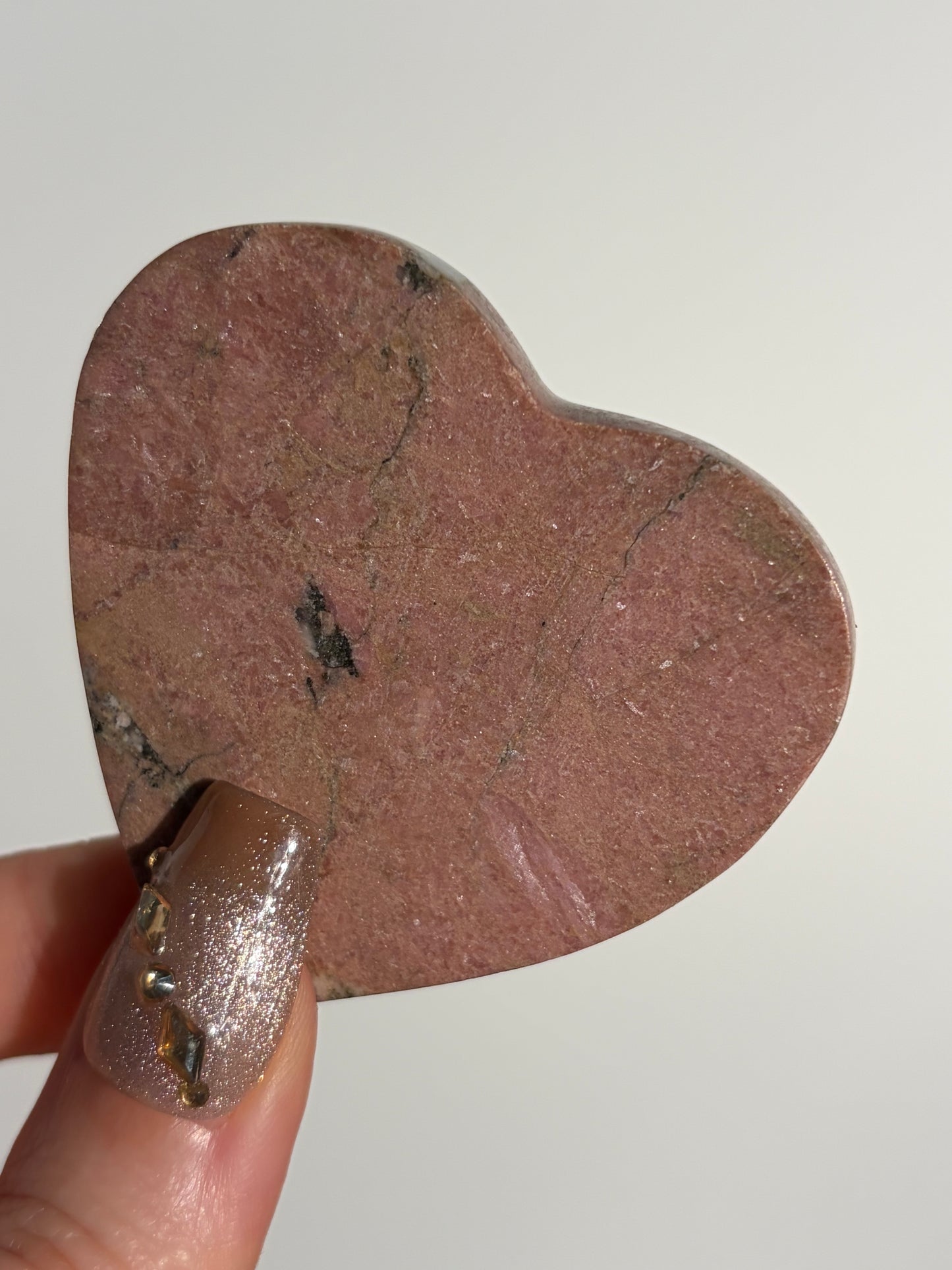 Indonesian Rhodonite and Manganese Included Heart K