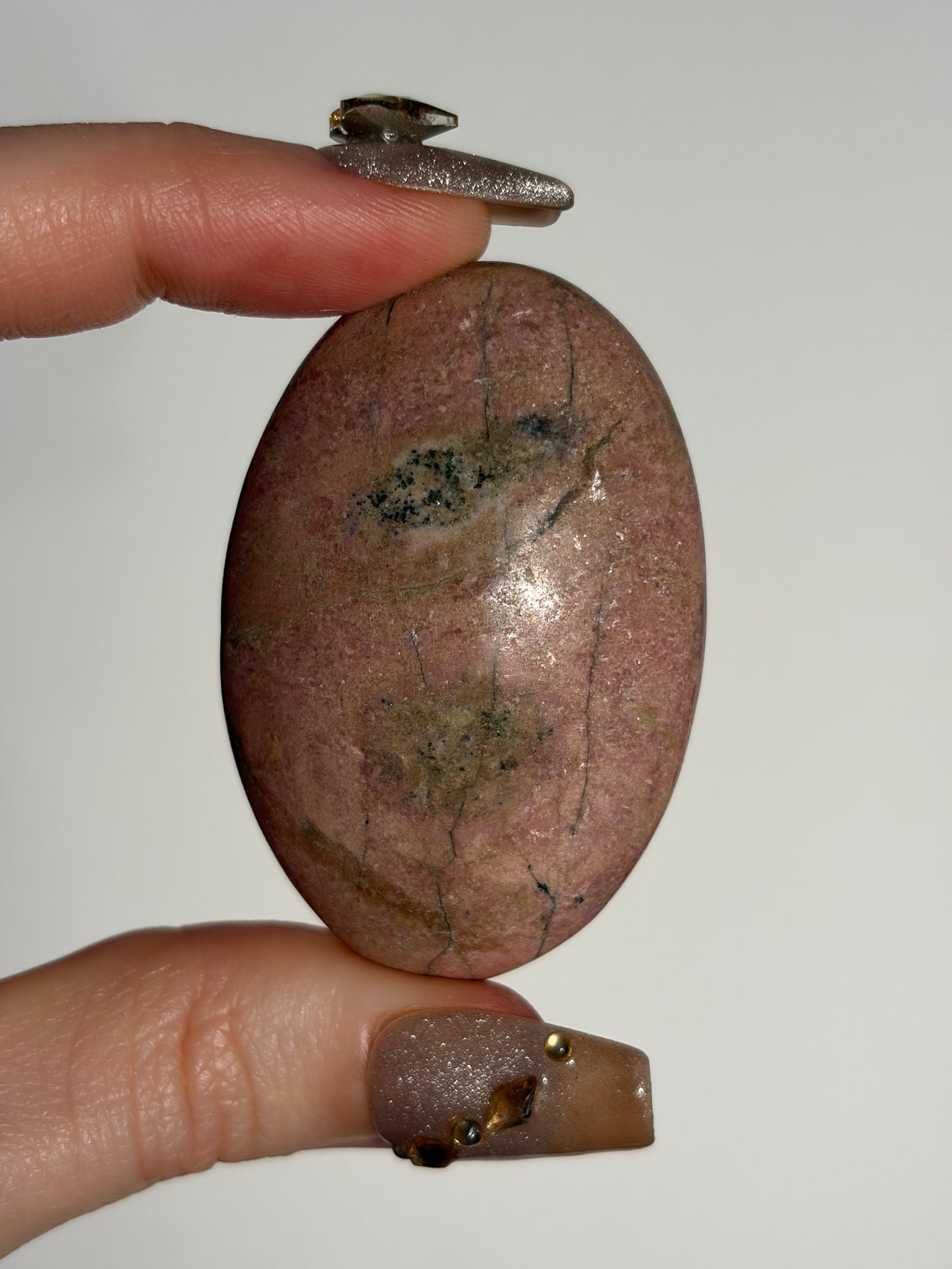 Indonesian Rhodonite and Manganese Included Palmstone E
