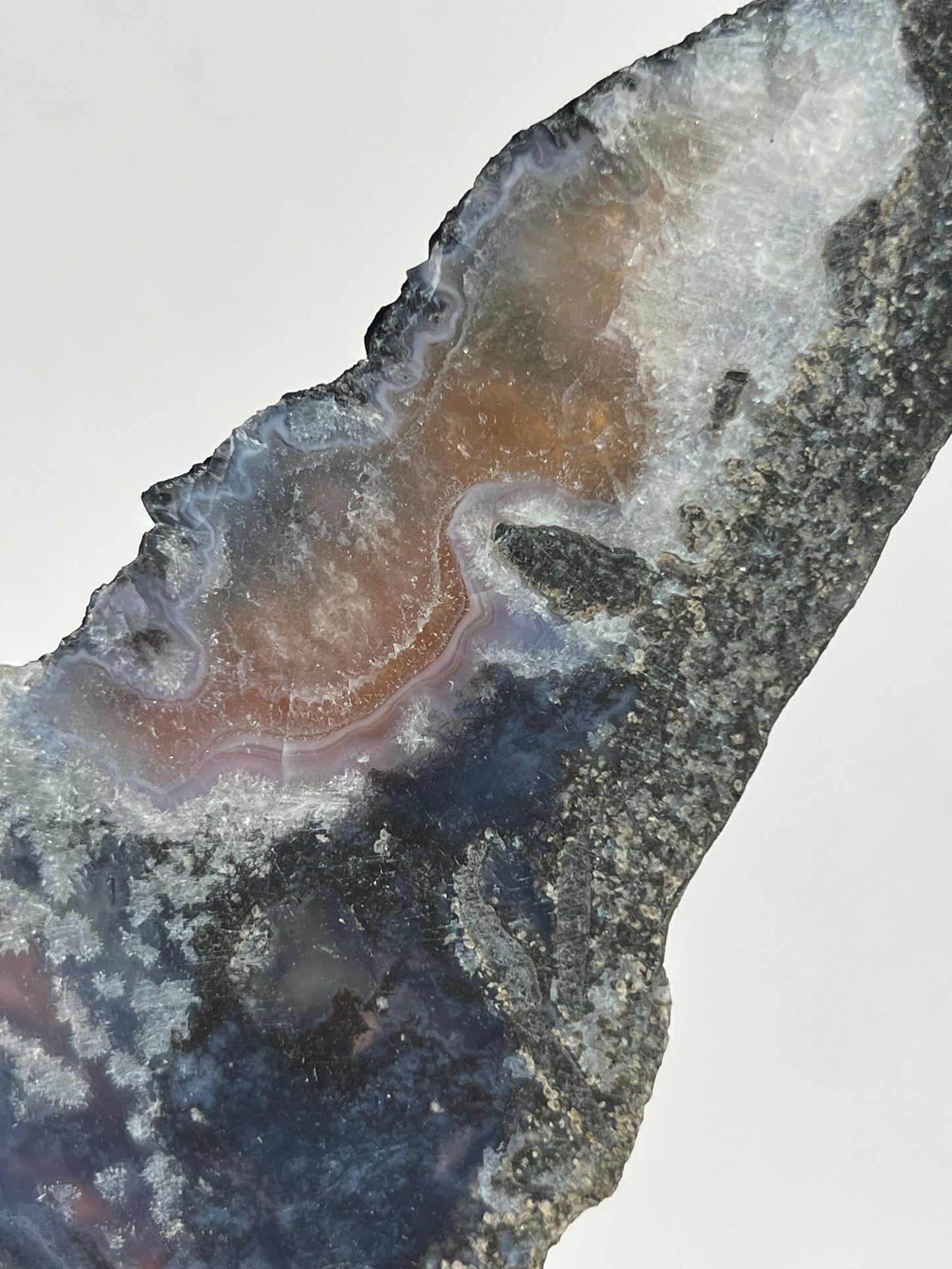 Purple Chalcedony with Green Moss and Hematoid Quartz Slab C