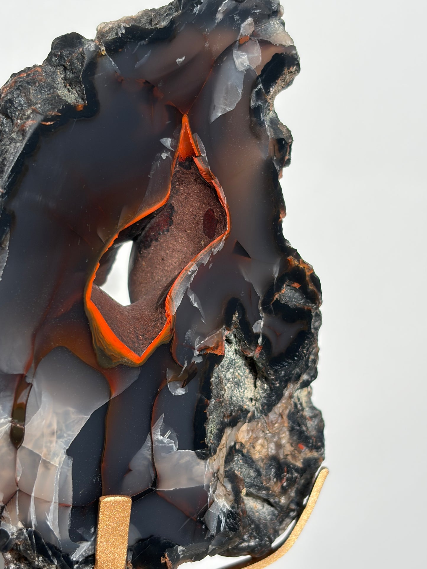 "Vesper" Red Fox Agate Portal on Swivel Custom Display Stand A