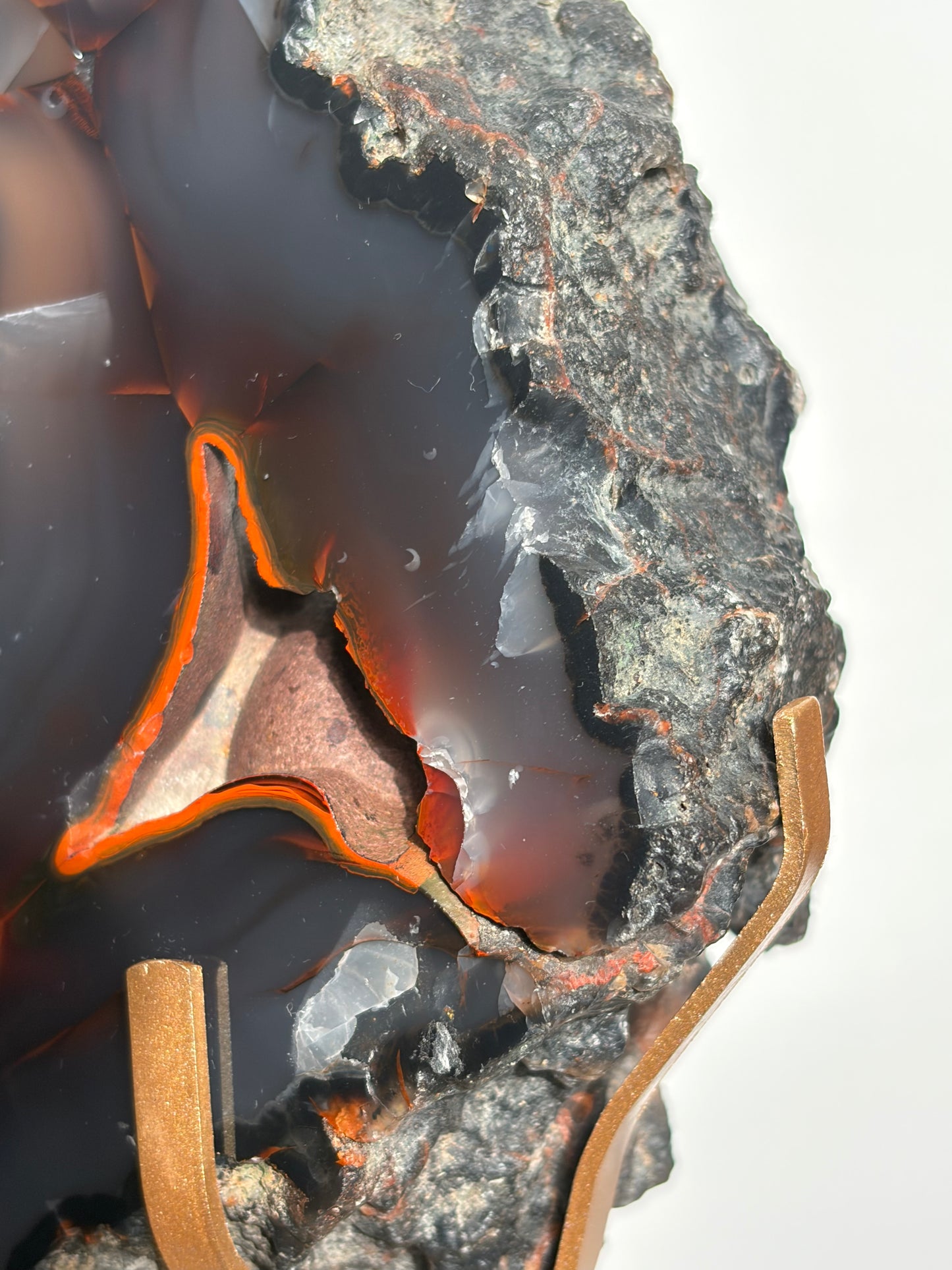 "Vesper" Red Fox Agate Portal on Swivel Custom Display Stand A