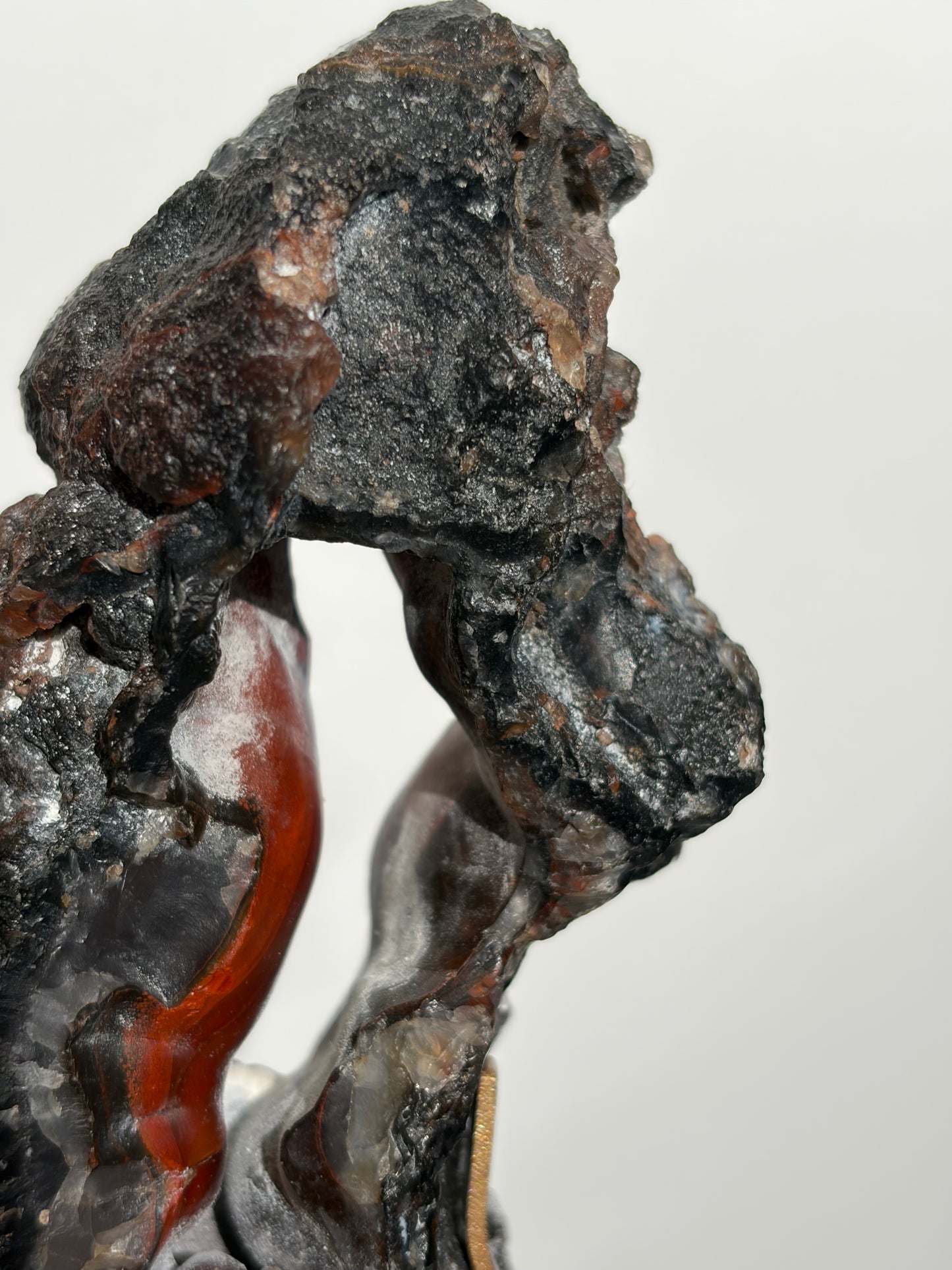 "Aveline" Red Fox Agate Portal on Custom Swivel Display Stand C