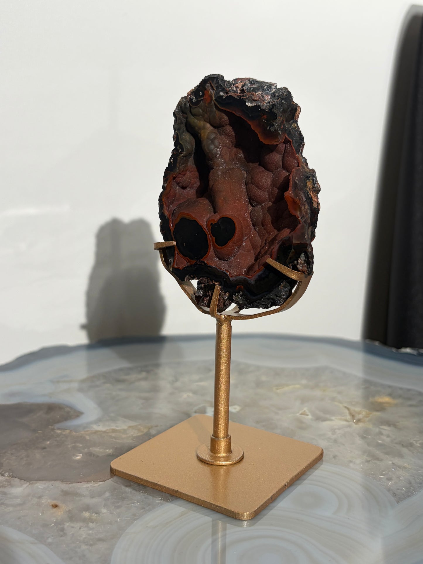 "Sorel" Red Fox Agate on Custom Display Stand D