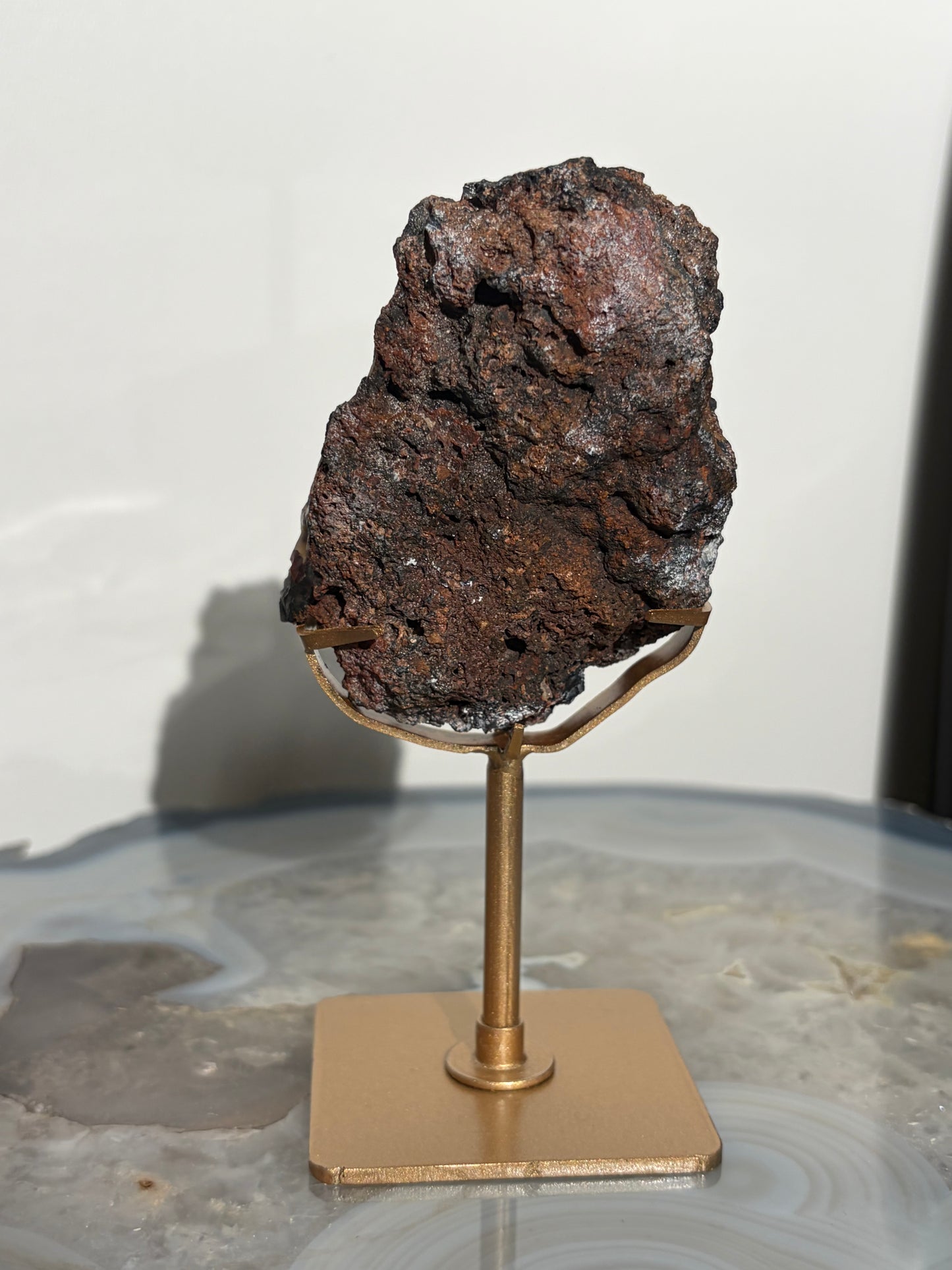 "Sorel" Red Fox Agate on Custom Display Stand D