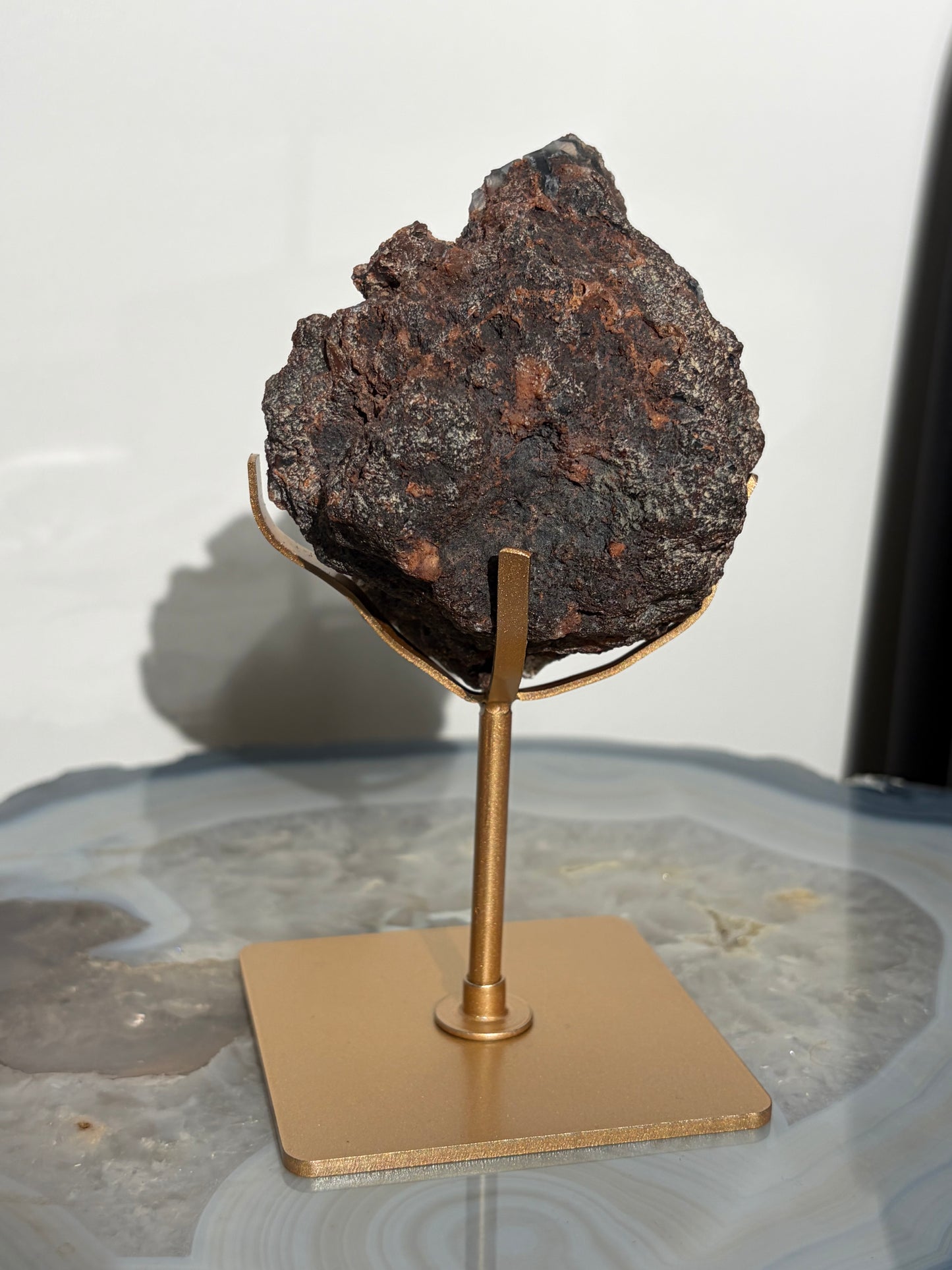 "Elowen" Red Fox Agate on Custom Display Stand H