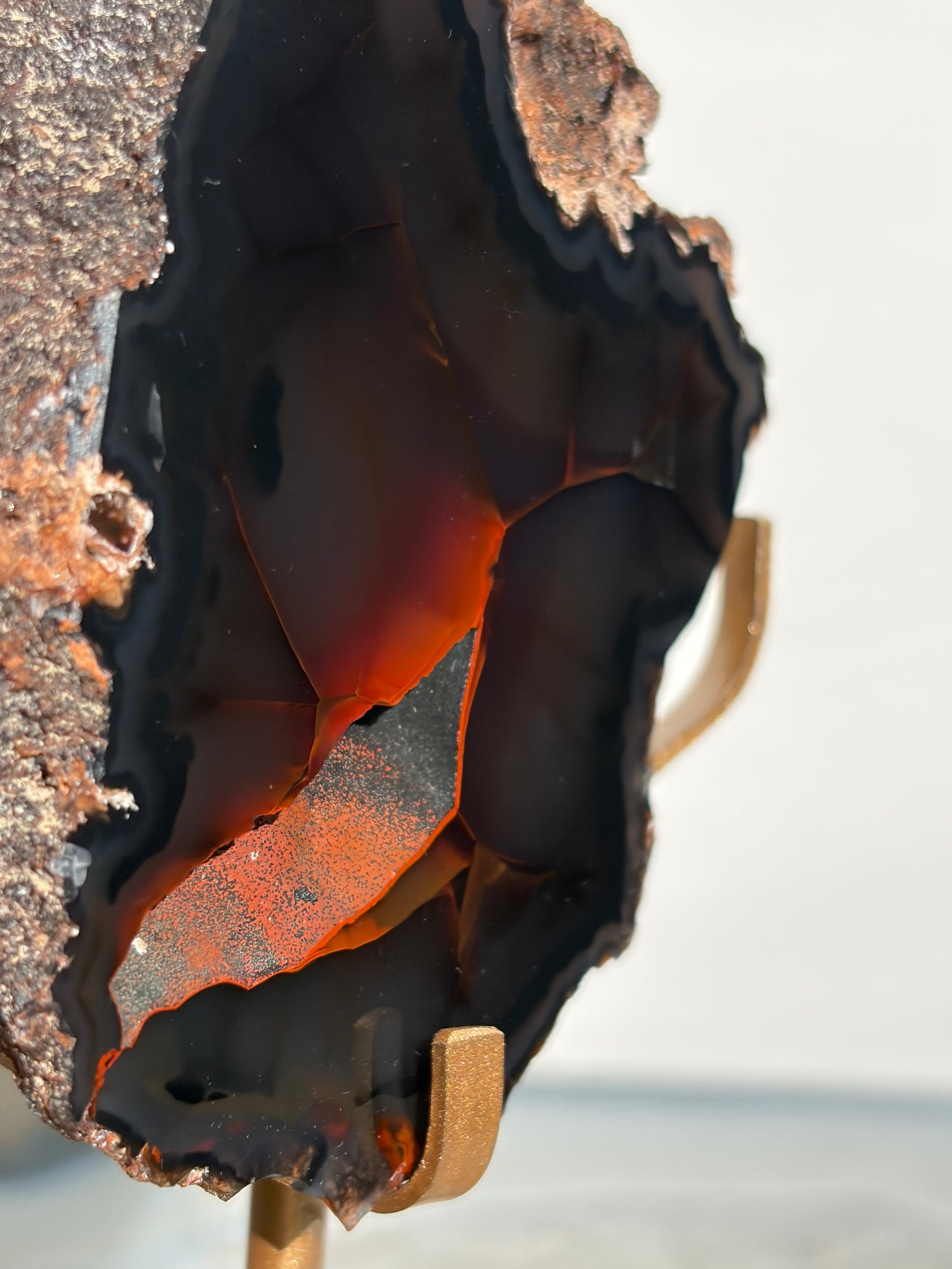 "Elowen" Red Fox Agate on Custom Display Stand H