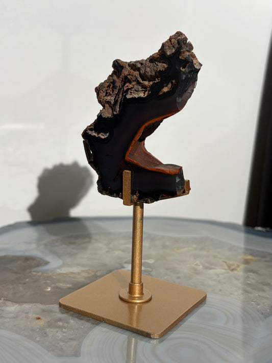 "Isolde" Red Fox Agate on Custom Display Stand M
