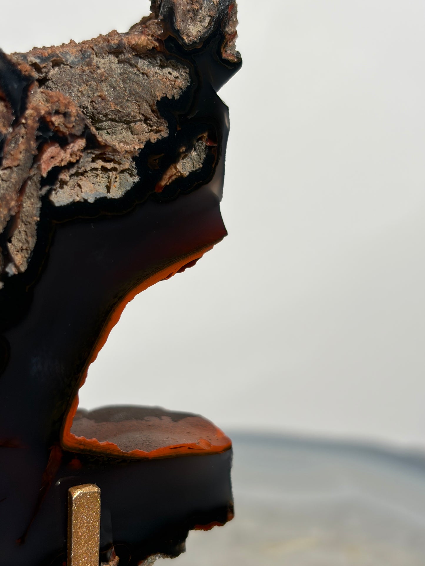 "Isolde" Red Fox Agate on Custom Display Stand M