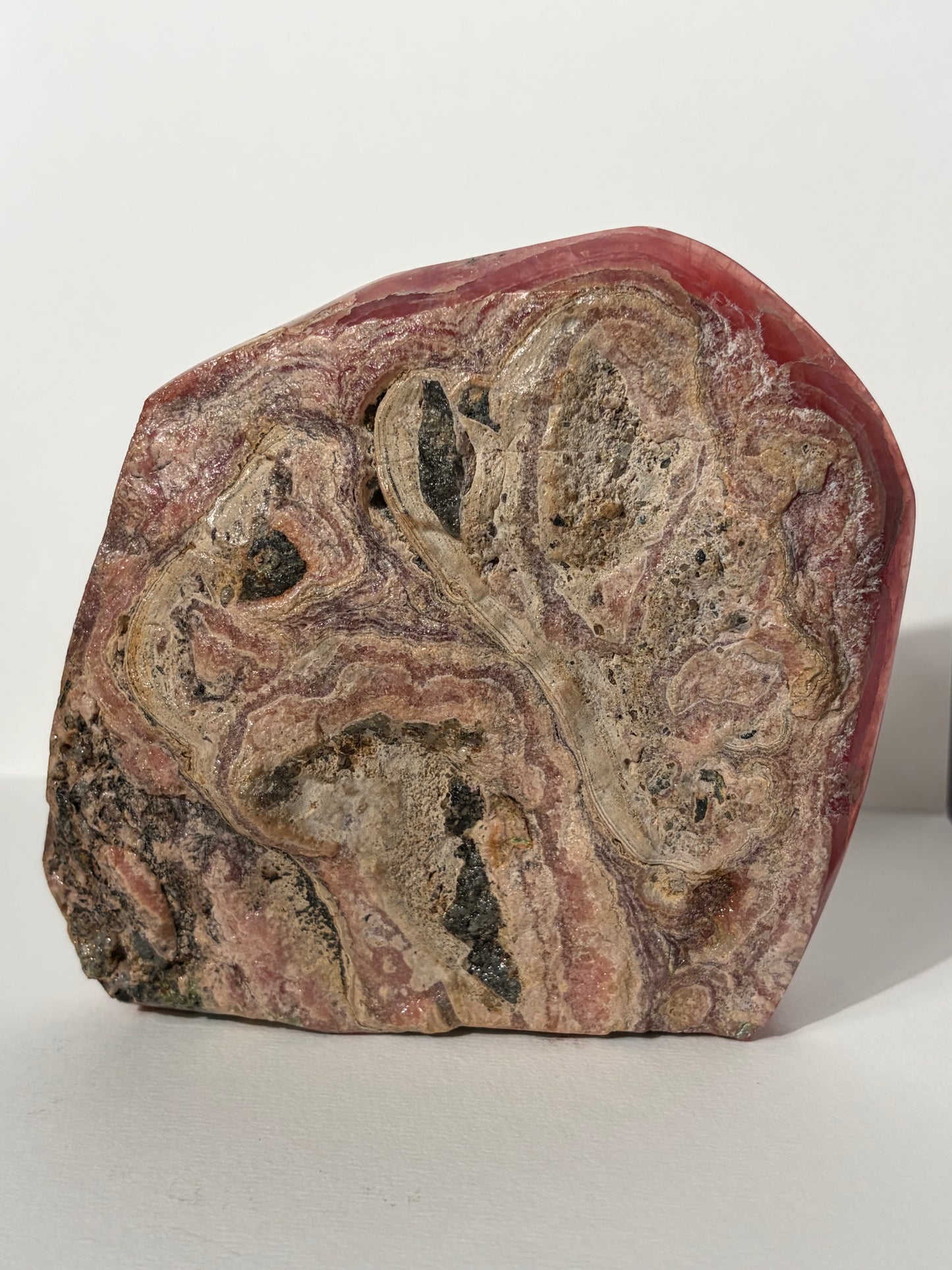 “Heart-Centred” Gemmy Rhodochrosite Seated Buddha Carvinge