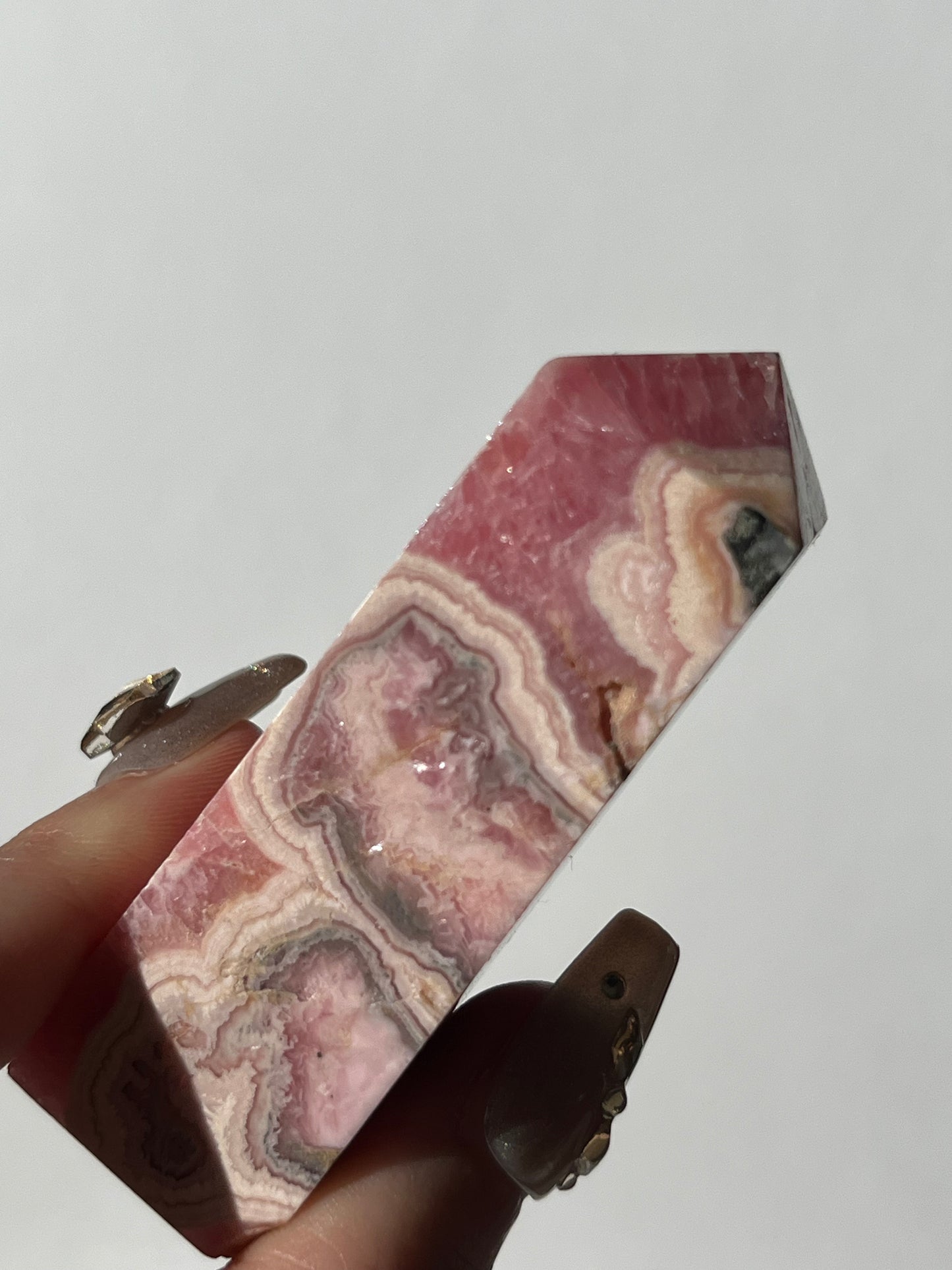 Gemmy Banded Rhodochrosite Tower D
